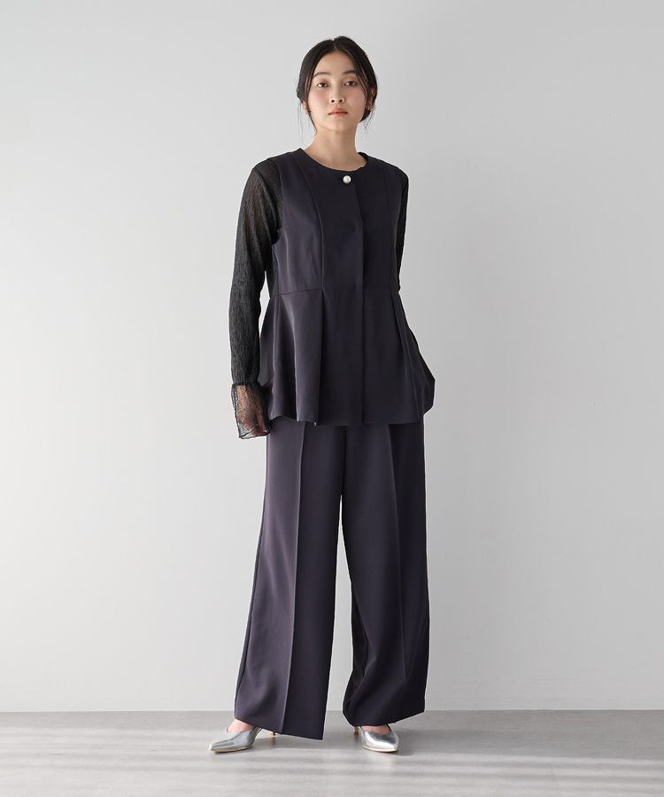 YECCA VECCA「袖レースシアートップス」|Tシャツ・カットソー|