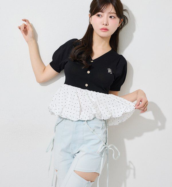  「【 XS/S/Mサイズ展開】サイドスリットリボン美脚デニムパンツ」|その他|