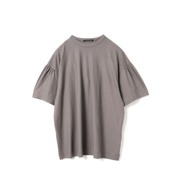 mizuiro ind「mizuiro ind ギャザースリーブワイドTシャツ」|Tシャツ・カットソー|グレージュ