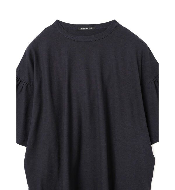 mizuiro ind「mizuiro ind ギャザースリーブワイドTシャツ」|Tシャツ・カットソー|