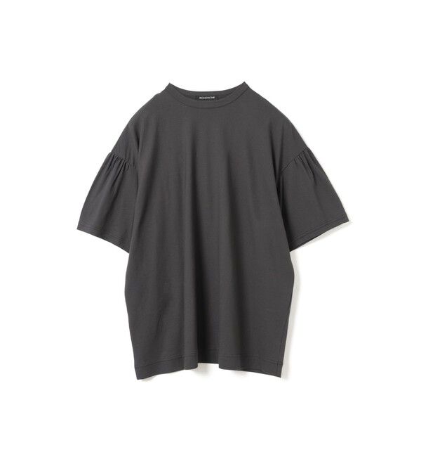 mizuiro ind「mizuiro ind ギャザースリーブワイドTシャツ」|Tシャツ・カットソー|ダークグレー