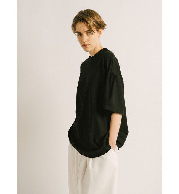 mizuiro ind「mizuiro ind ギャザースリーブワイドTシャツ」|Tシャツ・カットソー|