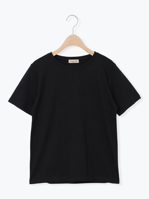 Samansa Mos2「【汗じみ防止】スムースTシャツ」|Tシャツ・カットソー|ブラック