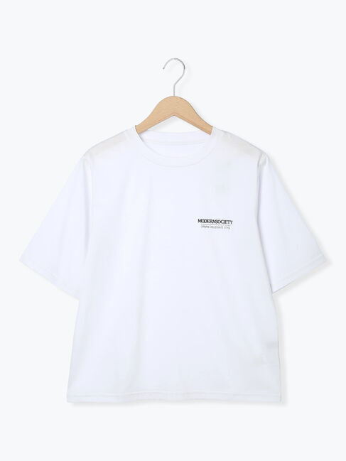 Samansa Mos2「刺繍&プリントロゴTシャツ」|Tシャツ・カットソー|ホワイト