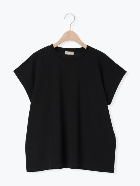 Samansa Mos2「◇カットクレープワイドTシャツ」|Tシャツ・カットソー|ブラック