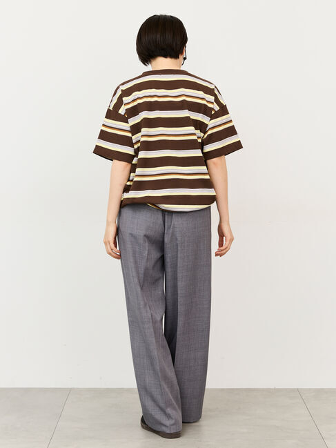 Samansa Mos2「ボーダーヘンリーネックカットソー」|Tシャツ・カットソー|