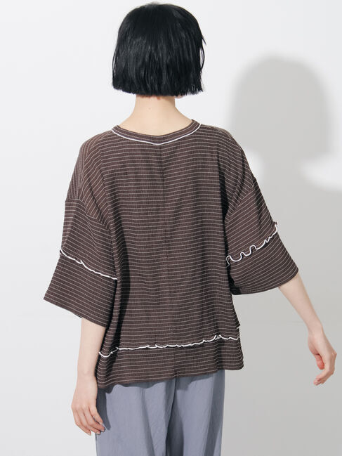 Samansa Mos2「◇配色メローボーダーTシャツ」|Tシャツ・カットソー|