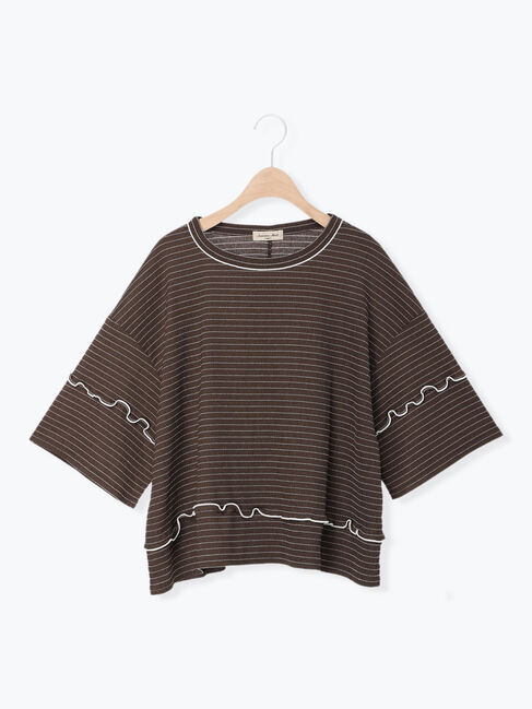 Samansa Mos2「◇配色メローボーダーTシャツ」|Tシャツ・カットソー|