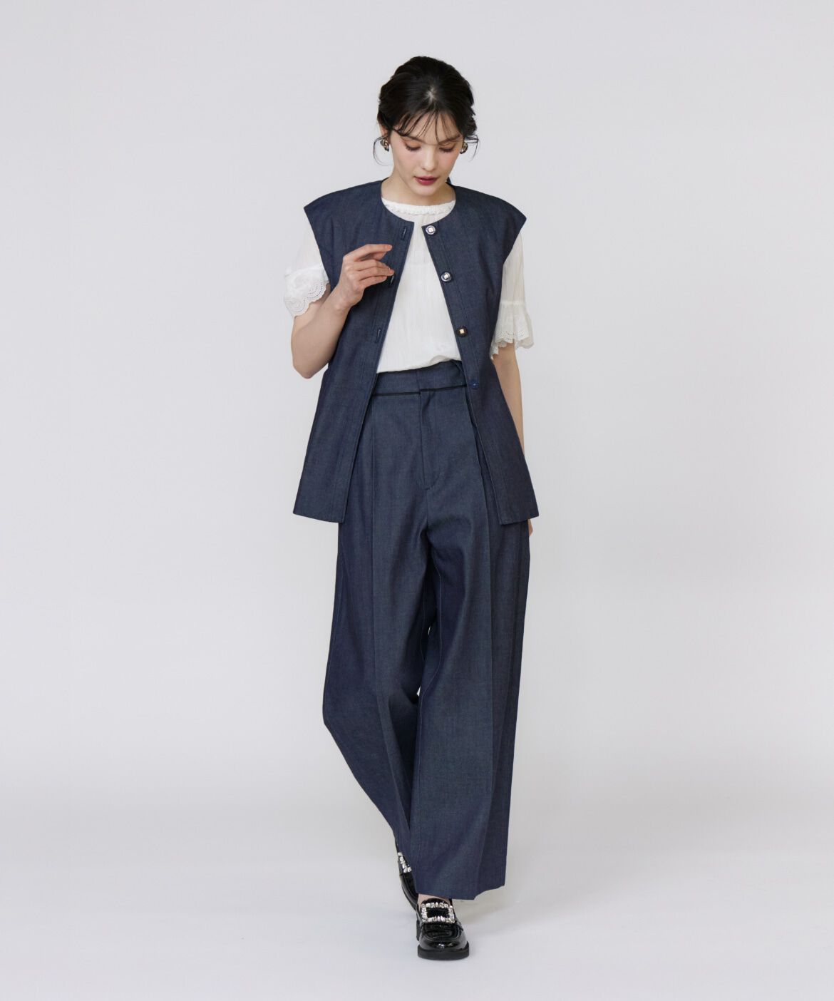Maglie le cassetto「《ﾌﾗﾝﾄﾞﾙ45周年限定ｺﾚｸｼｮﾝ》《ﾌﾟﾗｽｻｲｽﾞ》ｼｱｰﾄ  」|ダウンベスト・ベスト|
