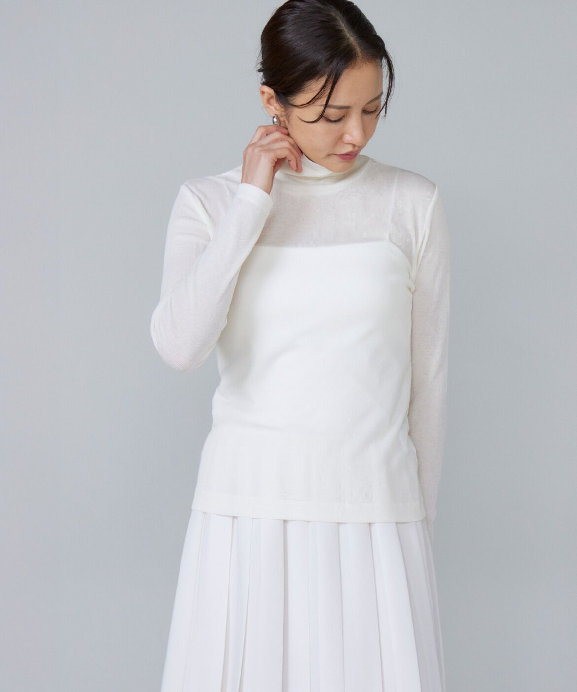 Le Souk「《大きいサイズ》シアーテレハイネックTシャツ」|Tシャツ・カットソー|
