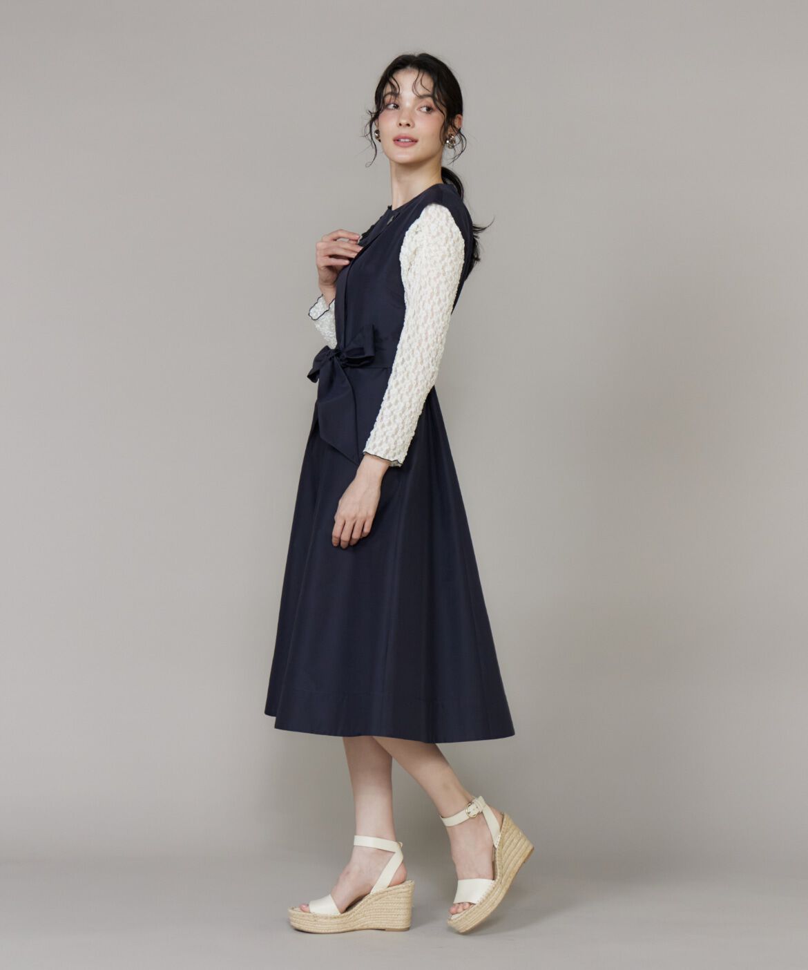 Maglie le cassetto「《M Maglie le cassetto》フラワーモチーフレースワンピース」|ワンピース|