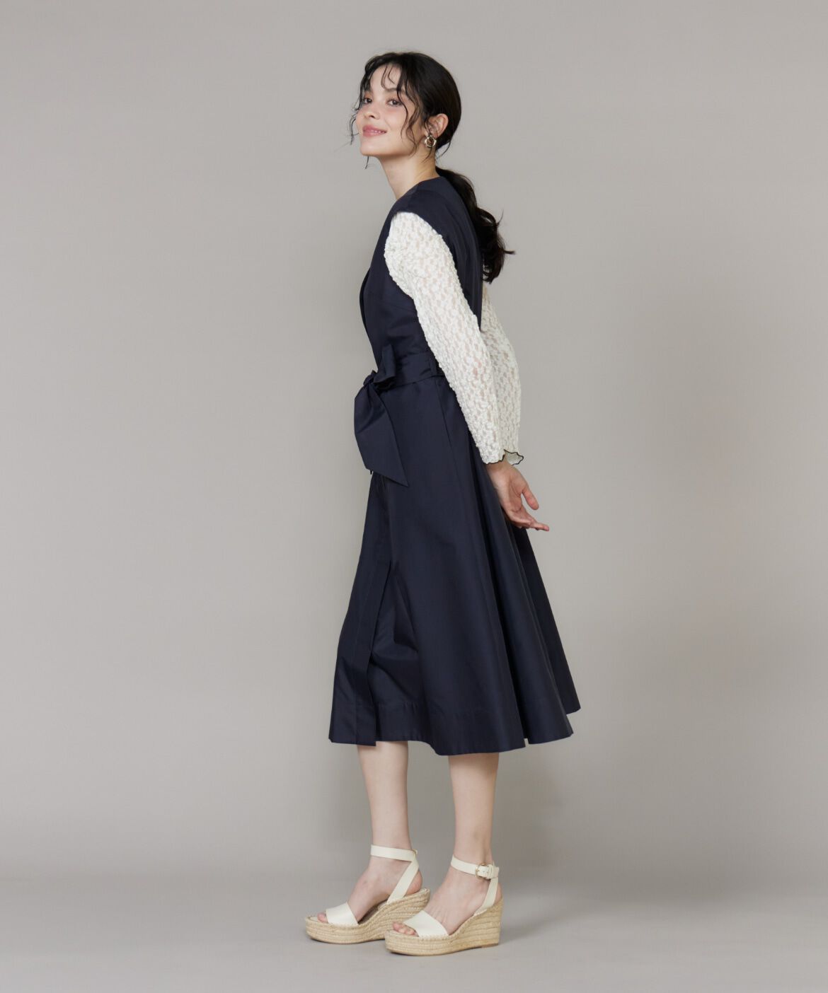 Maglie le cassetto「《M Maglie le cassetto》フラワーモチーフレースワンピース」|ワンピース|