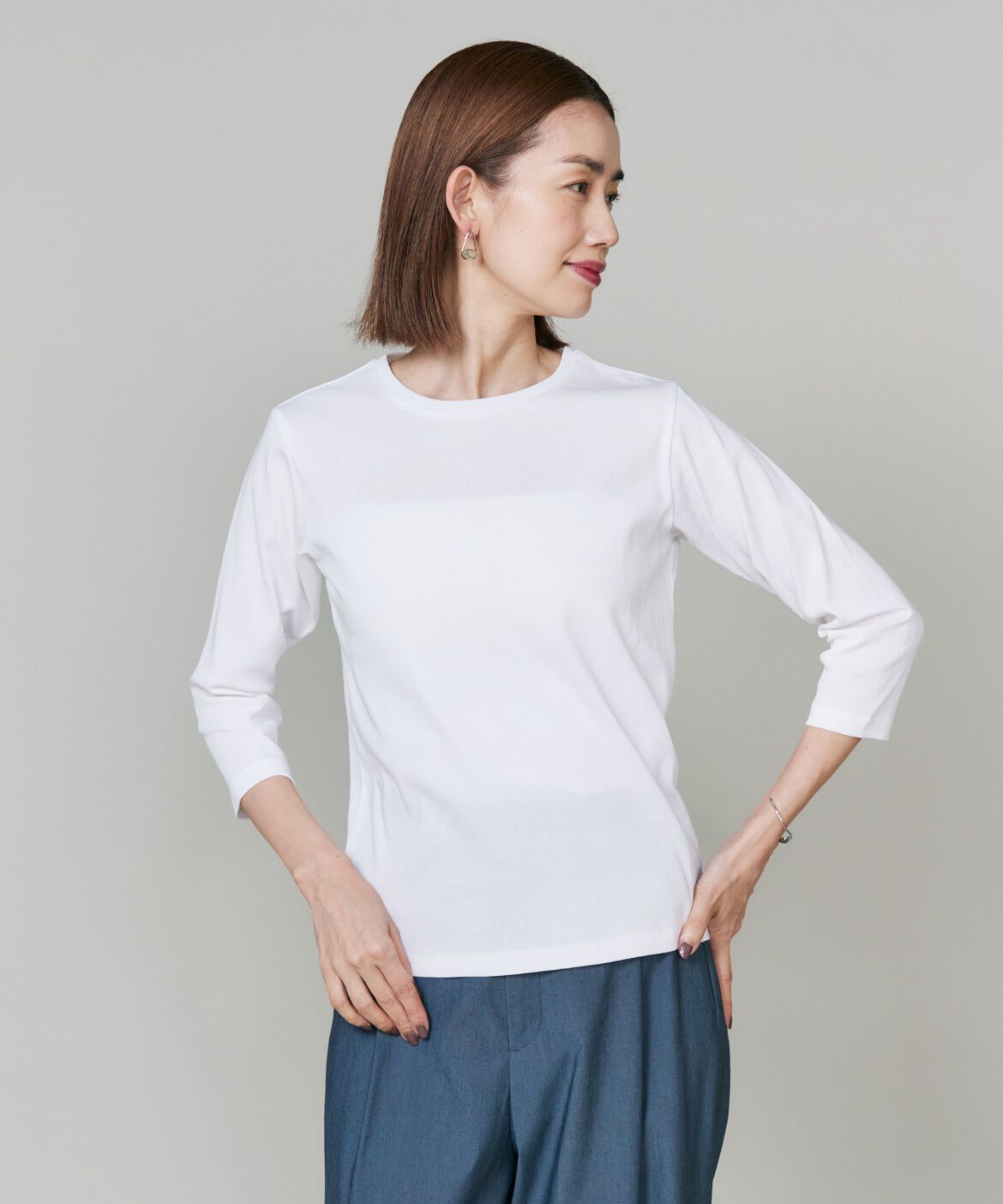 7-IDconcept.「《大きいサイズ》7分袖Tシャツ《日本製》」|Tシャツ・カットソー|