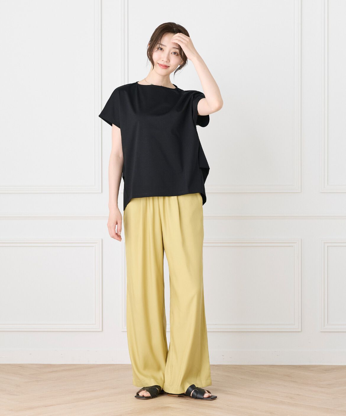 Le Souk「《大きいサイズ》フィブリルタックワイドパンツ」|その他|