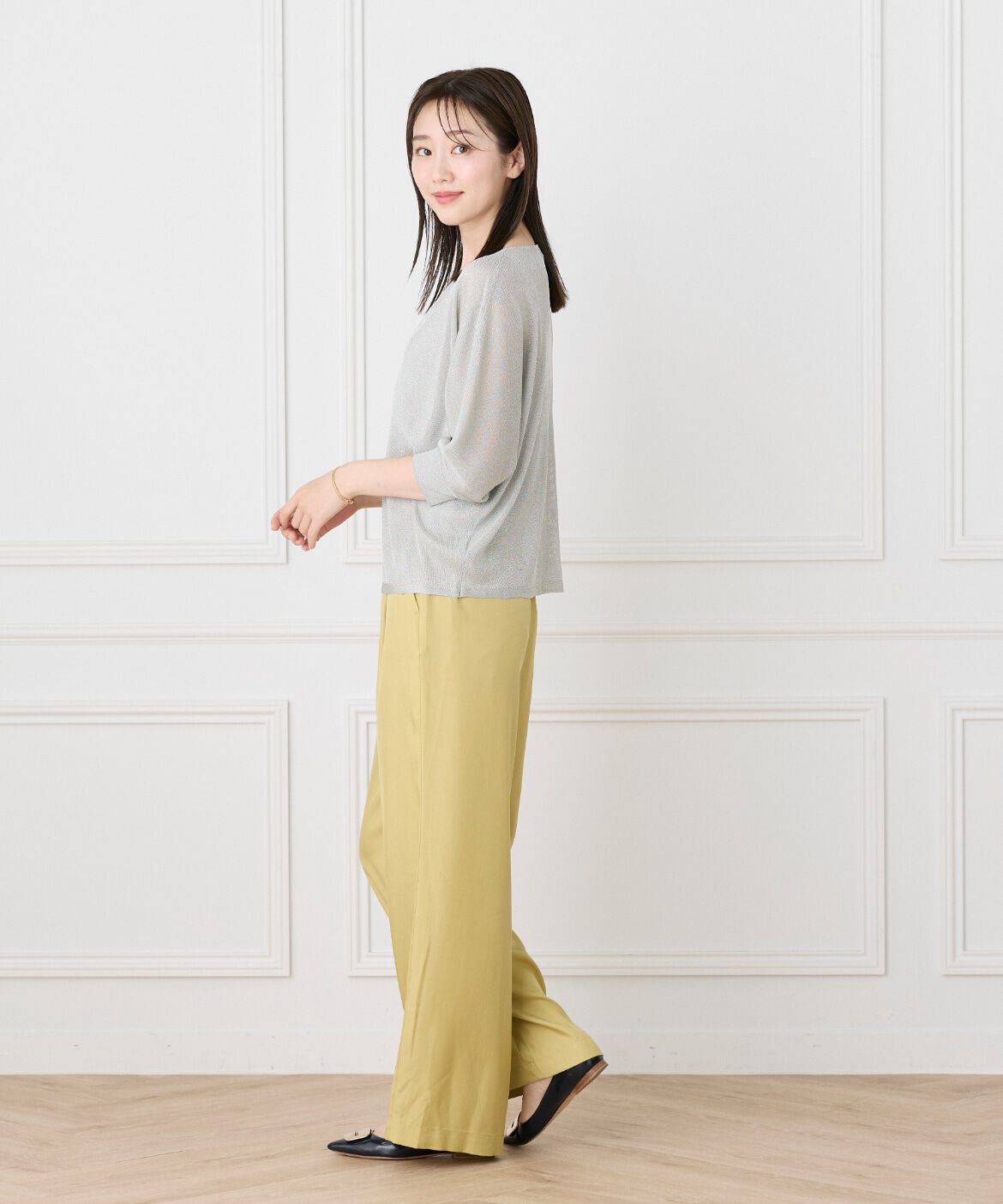 Le Souk「《大きいサイズ》フィブリルタックワイドパンツ」|その他|