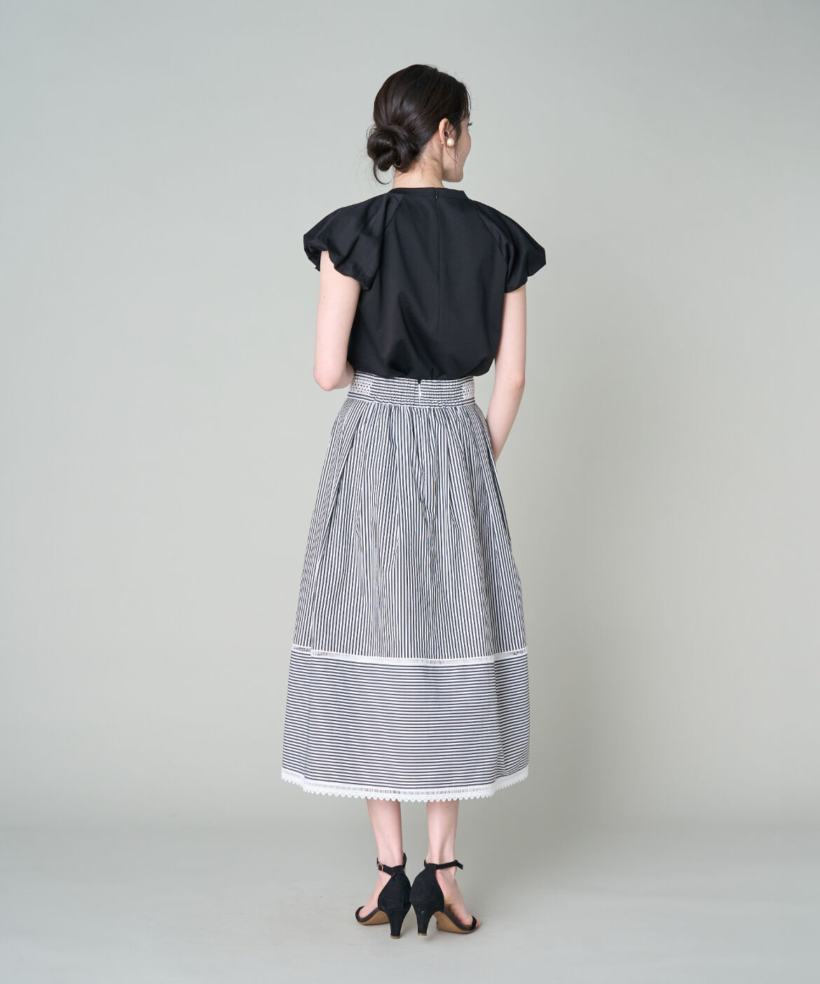 Maglie le cassetto「《大きいサイズ》 フラワーバルーンスリーブTシャツ」|Tシャツ・カットソー|