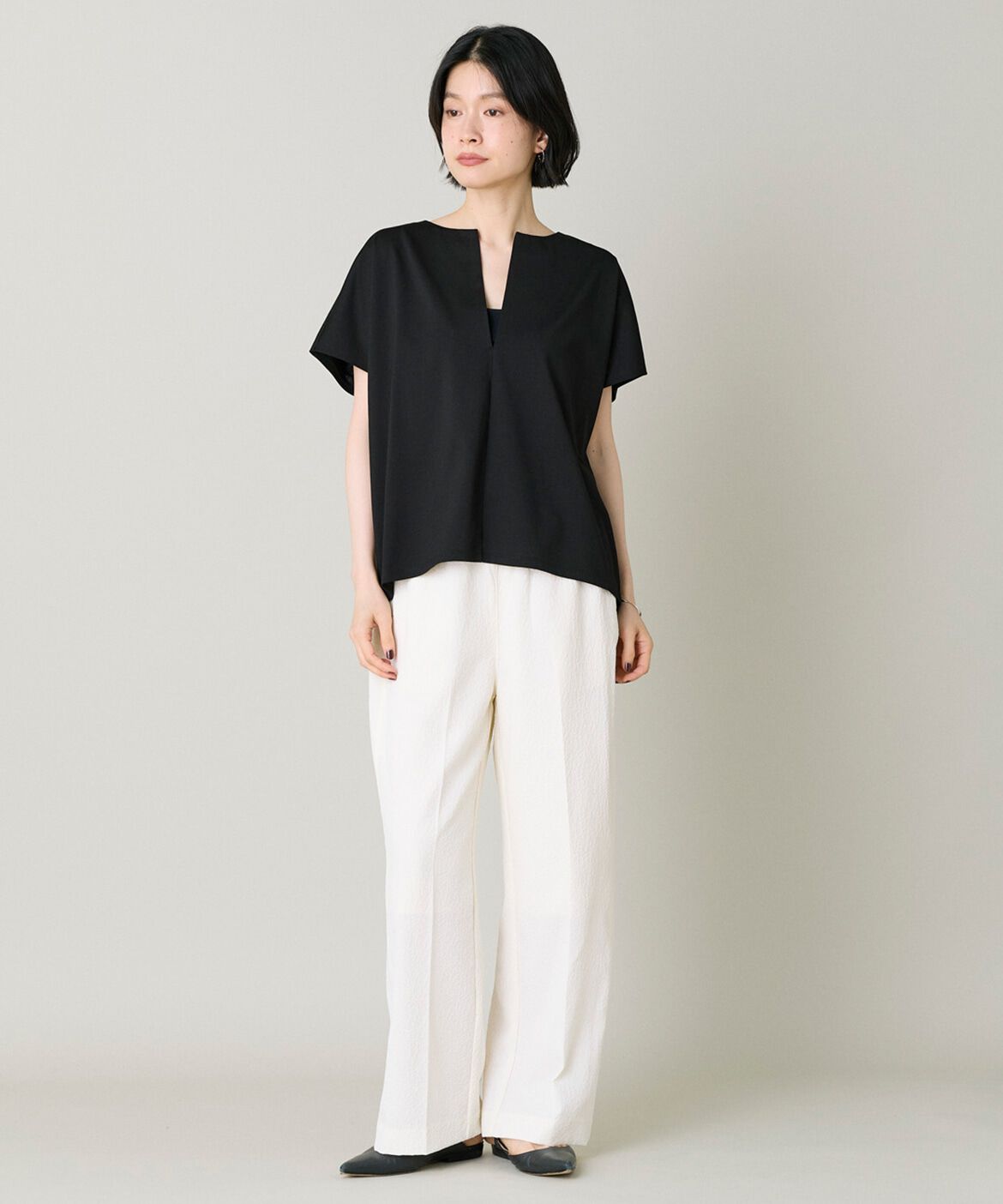 DAY by DAY it&rsquo;s international「ｷｰﾈｯｸｶｯﾄﾌﾟﾙｵｰﾊﾞｰ|すっきり魅せるｷｰﾈｯｸ､軽やか天」|Tシャツ・カットソー|