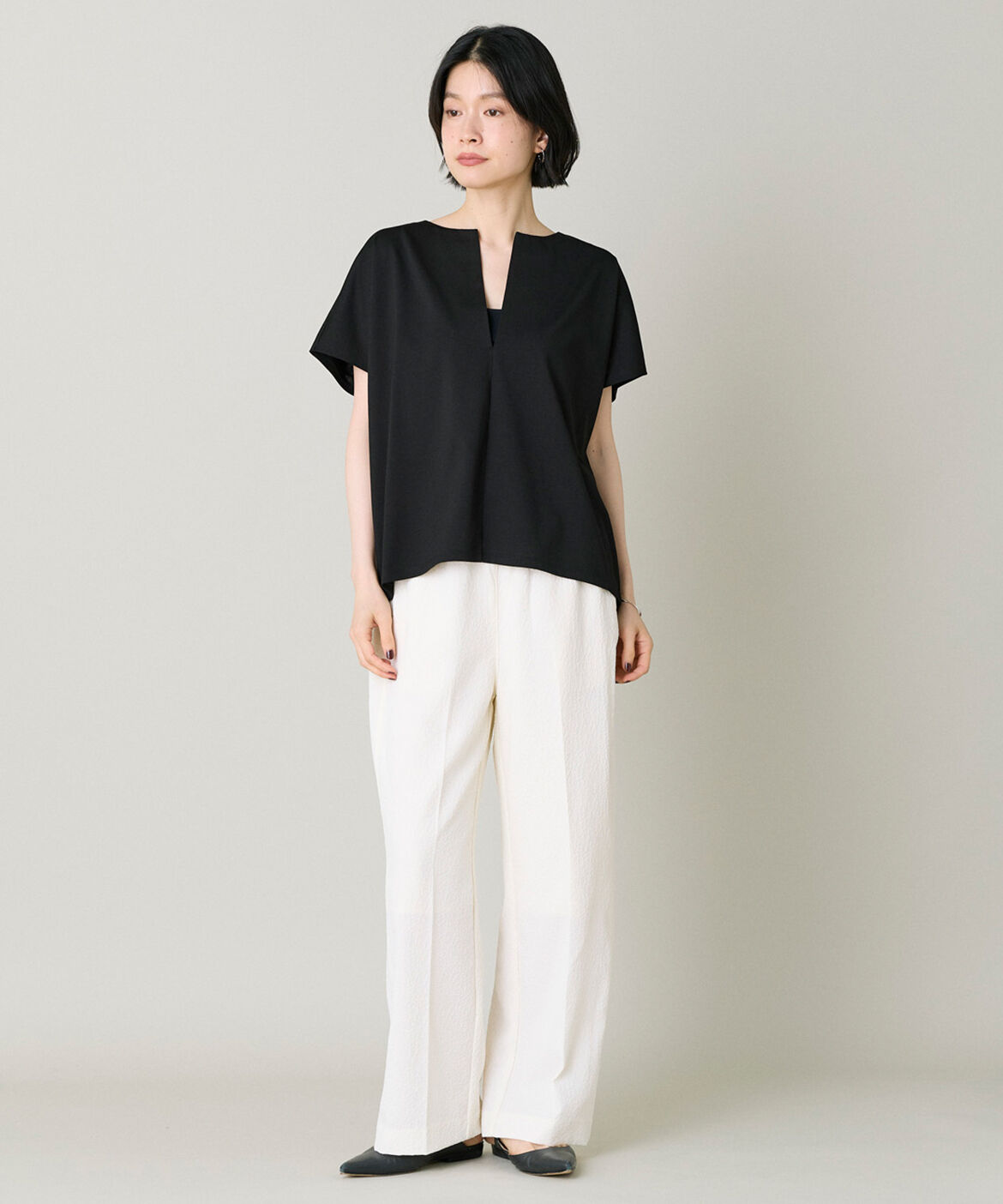 DAY by DAY it&rsquo;s international「ｷｰﾈｯｸｶｯﾄﾌﾟﾙｵｰﾊﾞｰ|すっきり魅せるｷｰﾈｯｸ､軽やか天」|Tシャツ・カットソー|