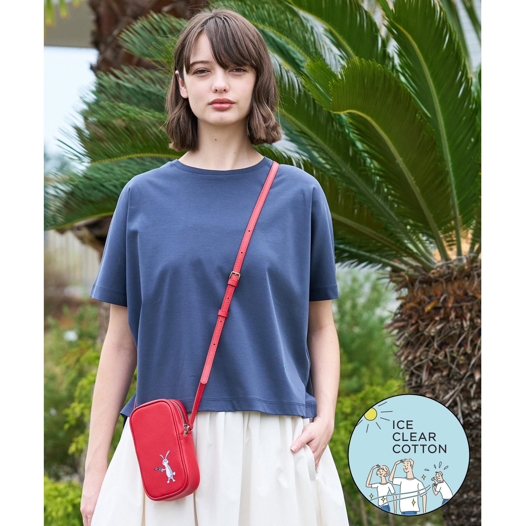 DRESSTERIOR「【接触冷感／抗菌防臭／消臭】アイスクリアコットンドルマンTシャツ」|Tシャツ・カットソー|スミクロ(018)