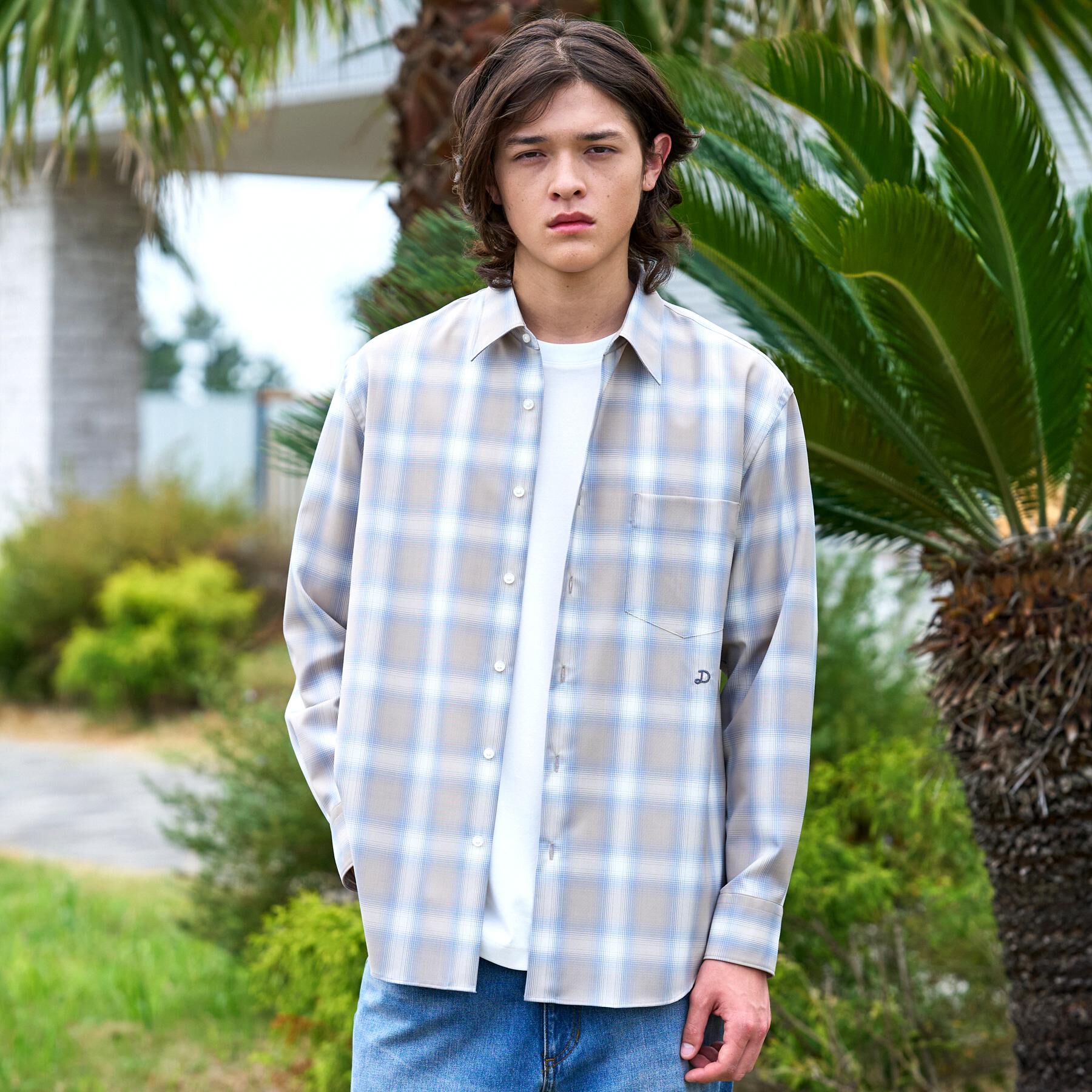 DRESSTERIOR「オンブレーチェックシャツ」|シャツ・ブラウス|グレージュ(250)