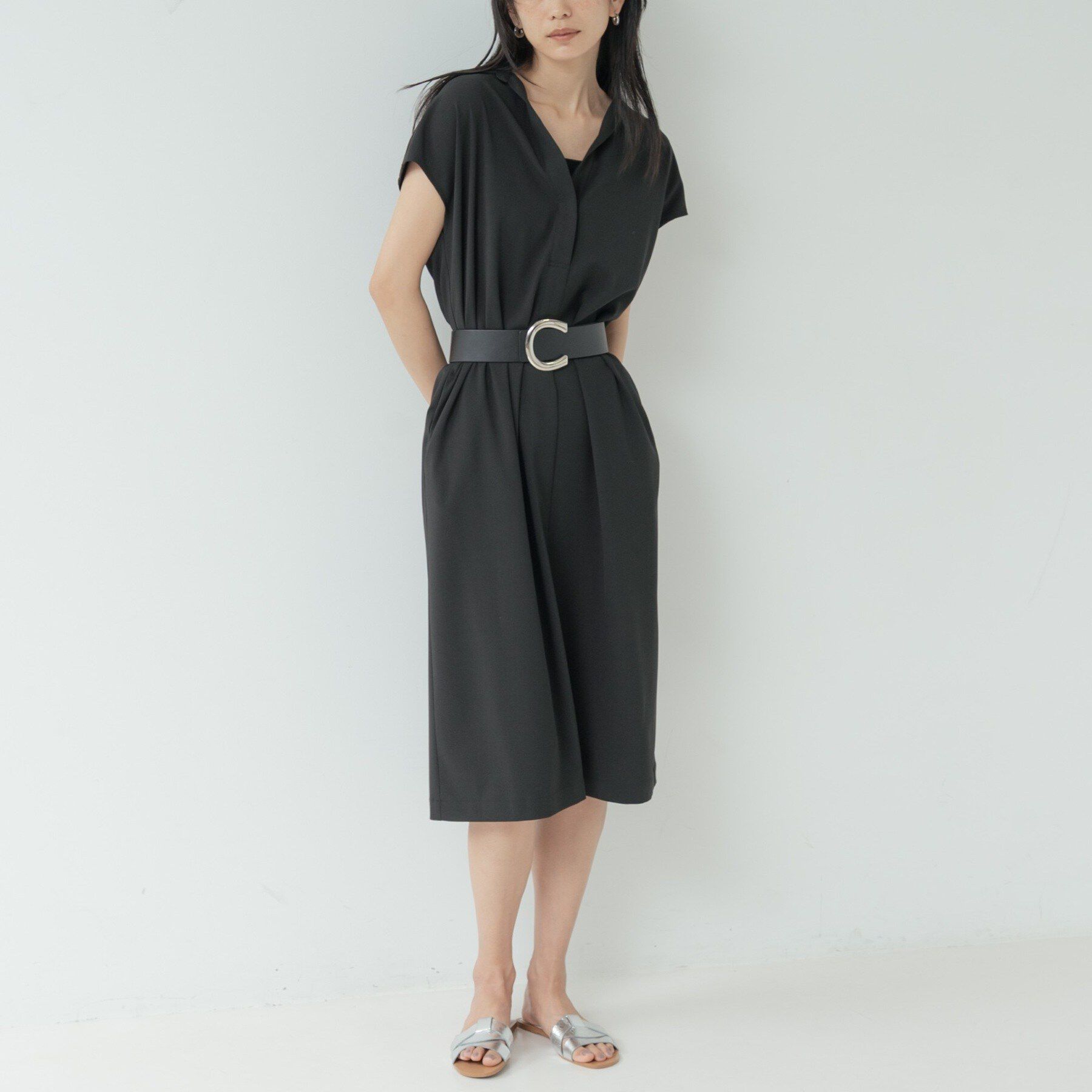 GALLEST「Comfy SET UP｜スキッパーワンピース【通勤／接触冷感／UVカット】」|ワンピース|