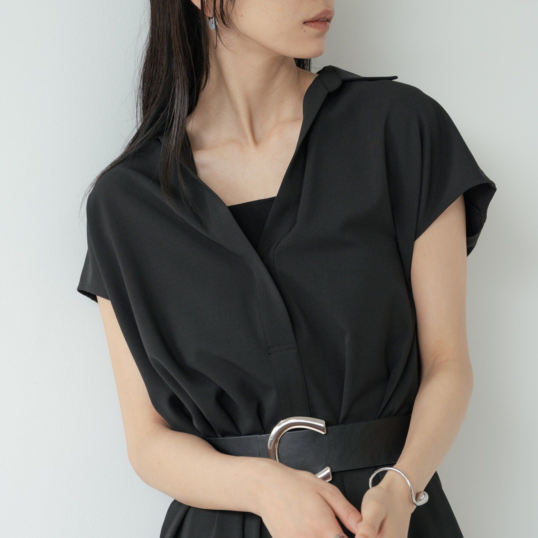 GALLEST「Comfy SET UP｜スキッパーワンピース【通勤／接触冷感／UVカット】」|ワンピース|