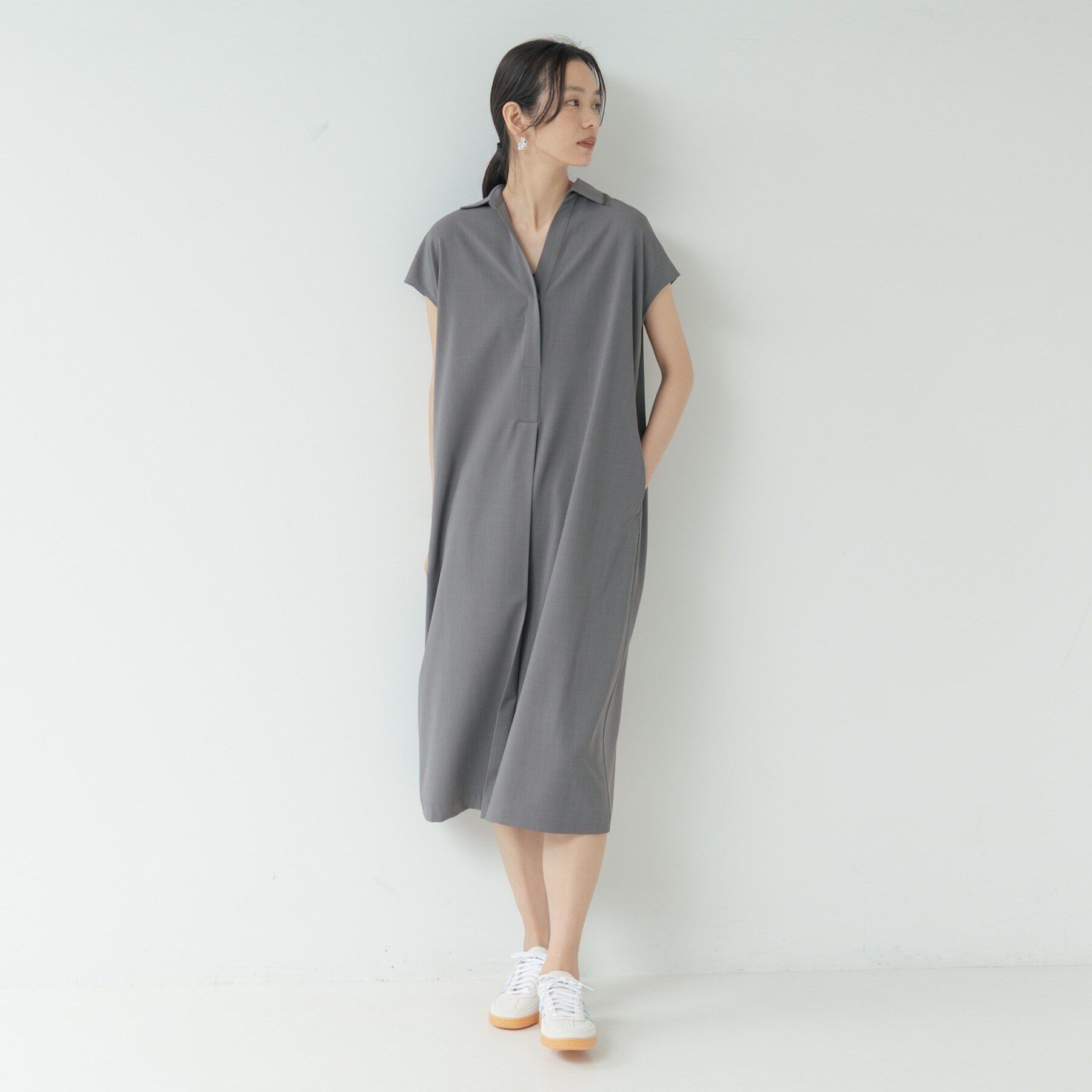 GALLEST「Comfy SET UP｜スキッパーワンピース【通勤／接触冷感／UVカット】」|ワンピース|