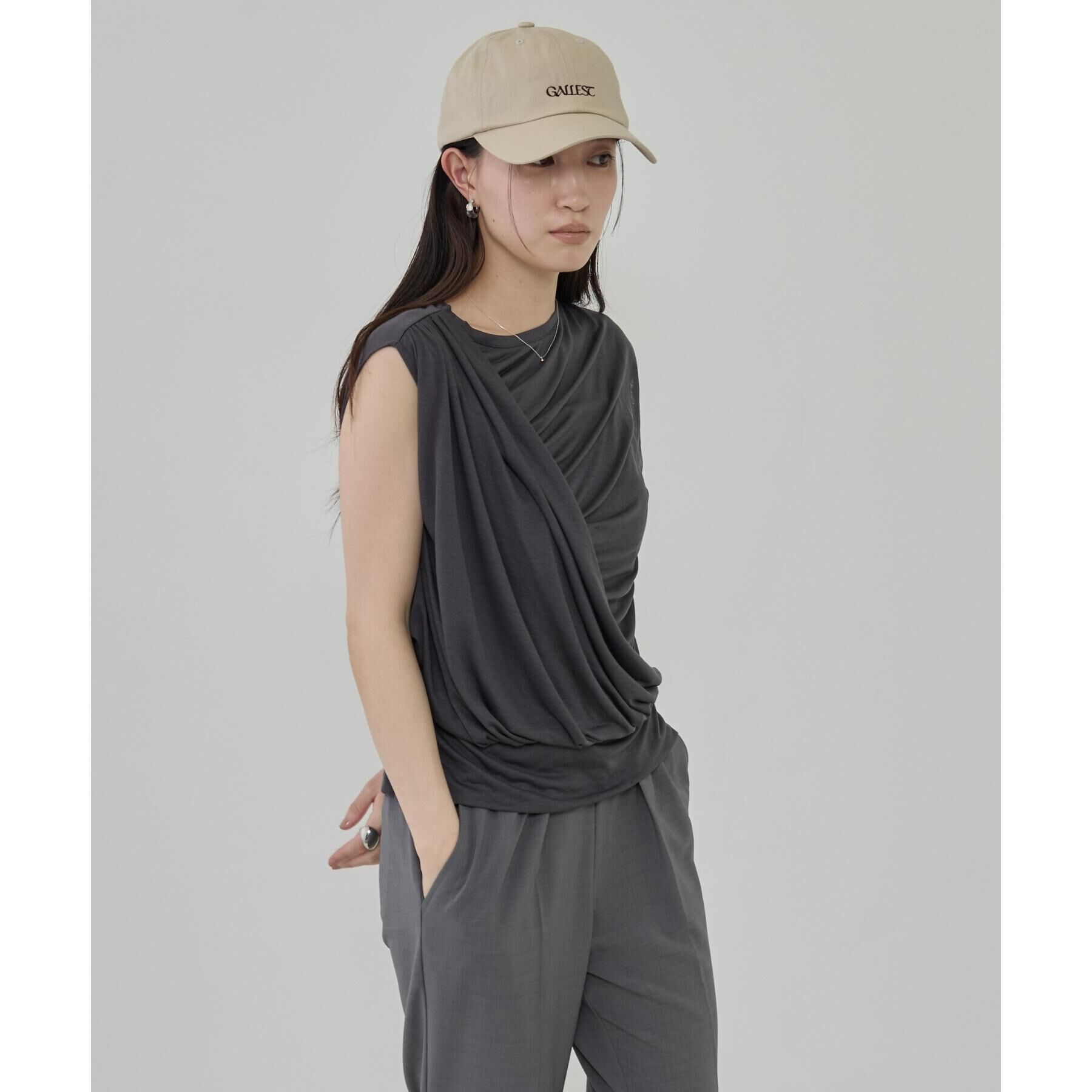 GALLEST「アシメドレープカットソー」|Tシャツ・カットソー|