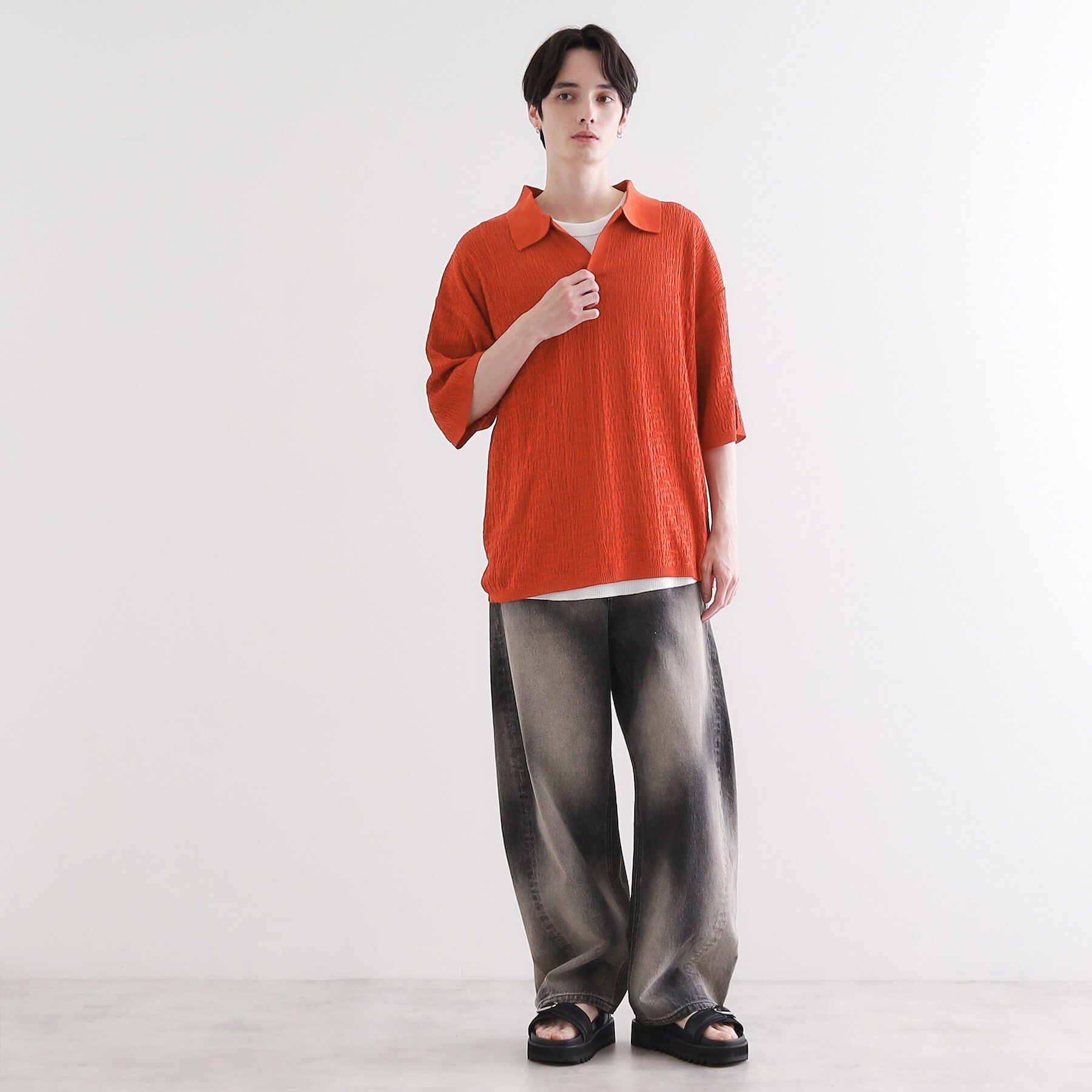 tk.TAKEO KIKUCHI「スキッパーニットポロシャツ」|ポロシャツ|