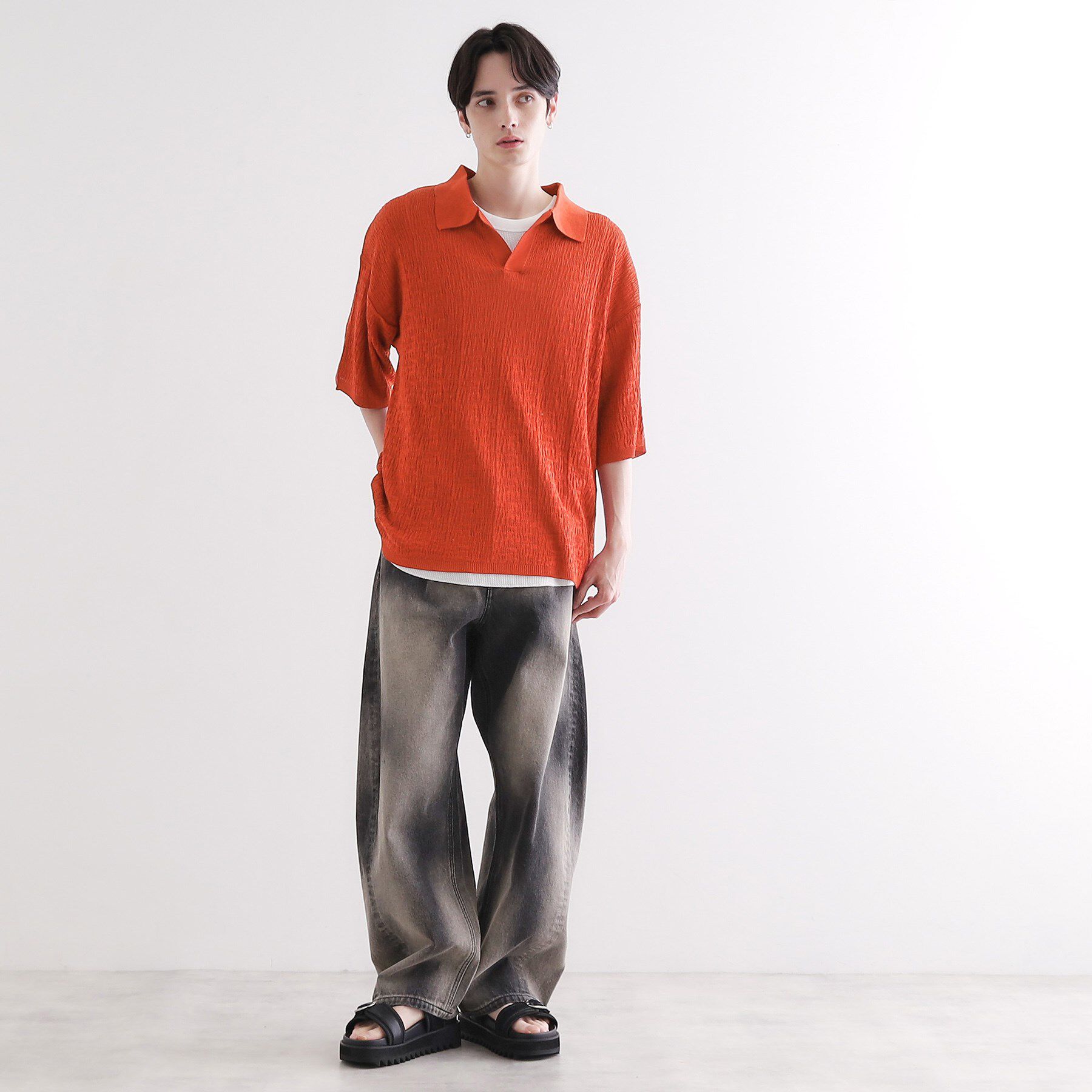 tk.TAKEO KIKUCHI「スキッパーニットポロシャツ」|ポロシャツ|