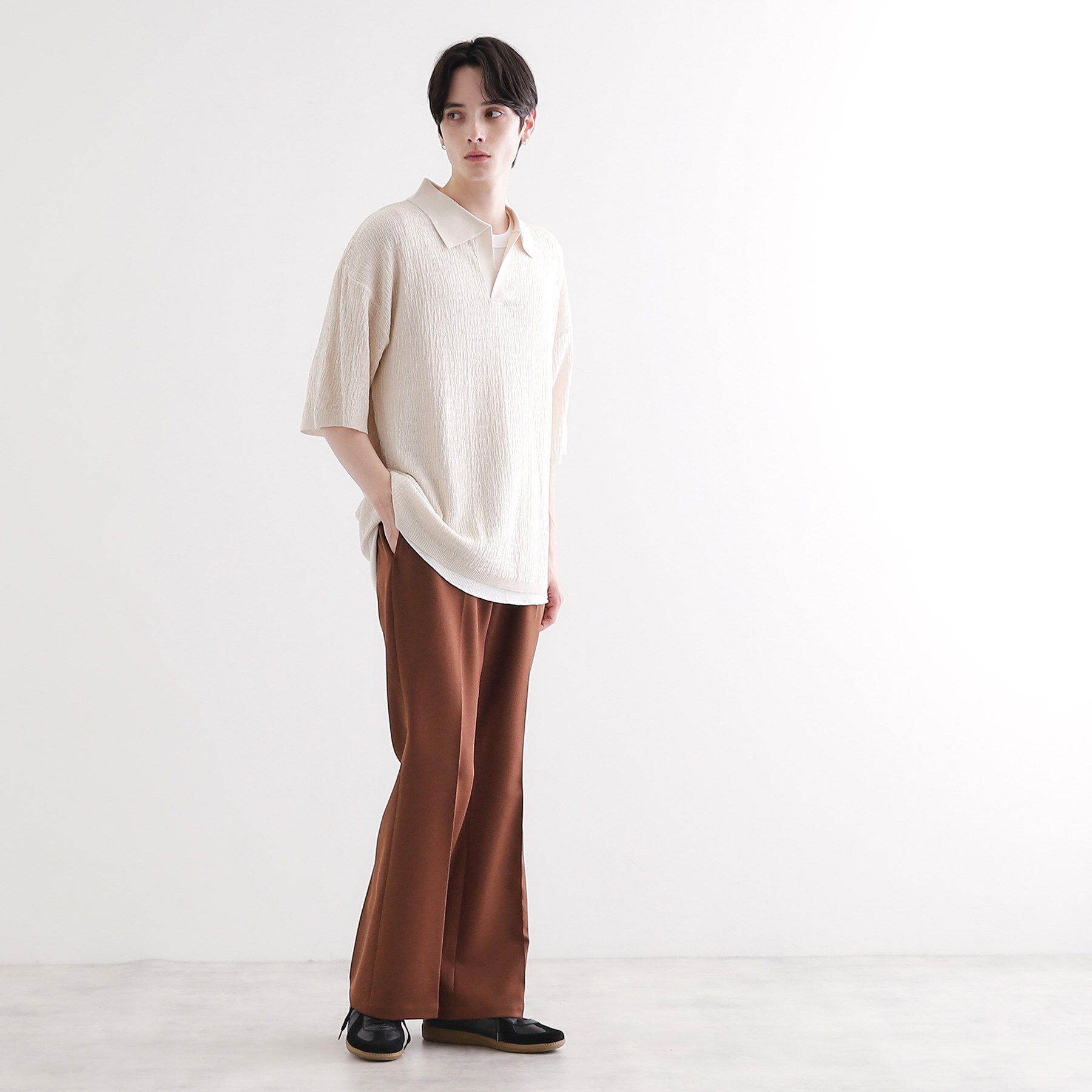 tk.TAKEO KIKUCHI「スキッパーニットポロシャツ」|ポロシャツ|