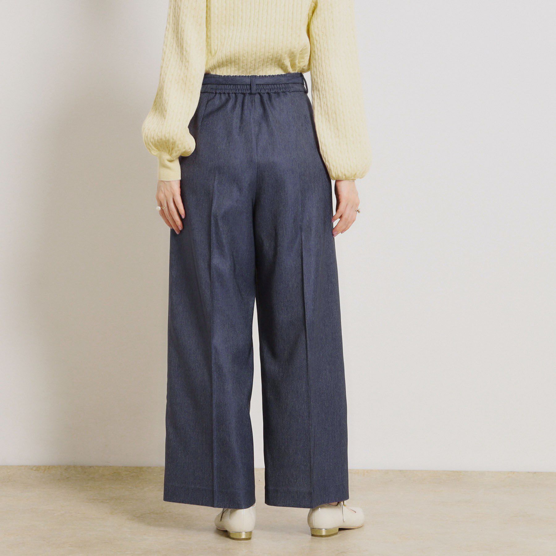 Couture broach「【洗える・S-LL】デニムライク ベルト付きパンツ」|その他|