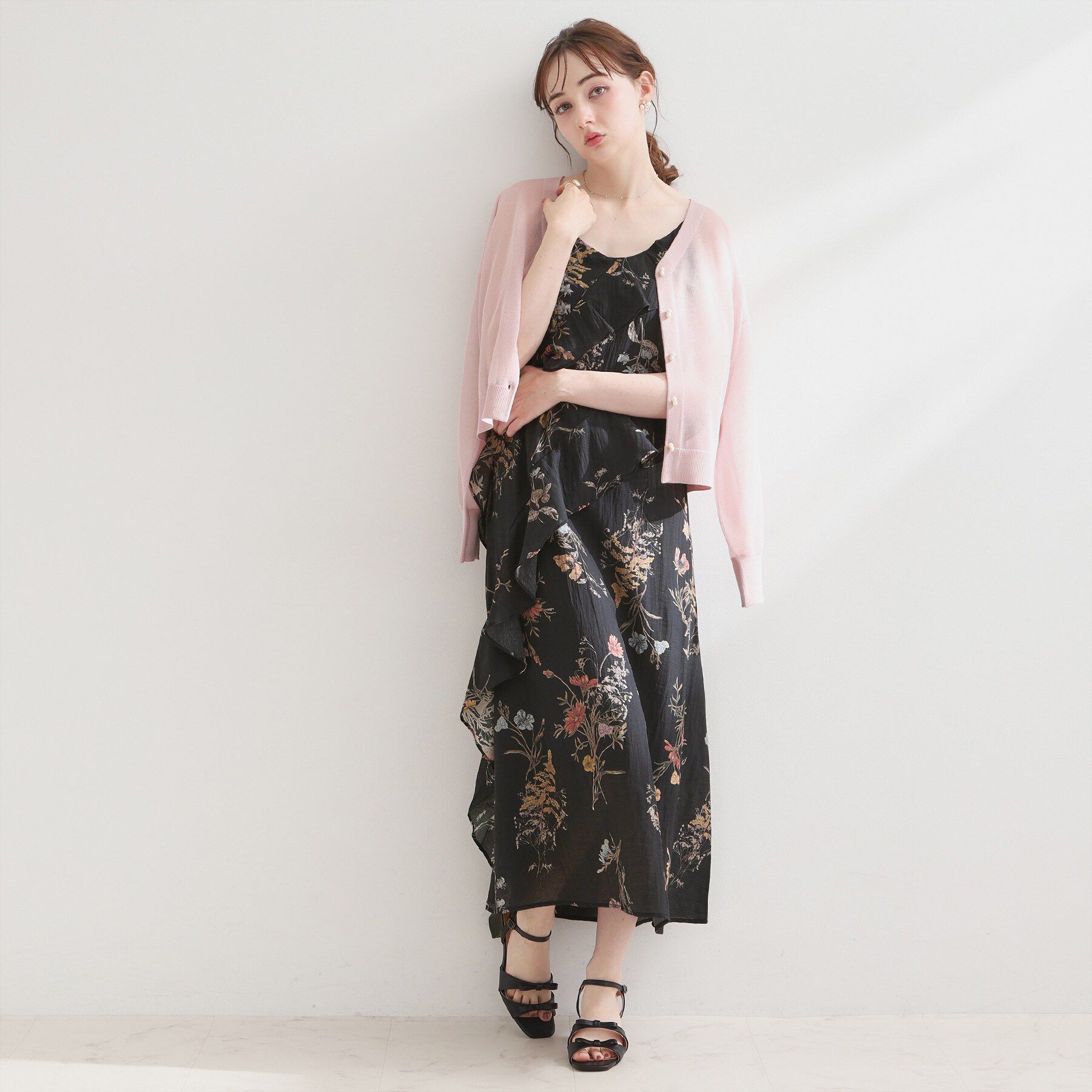 Couture broach「フラワープリントフリルワンピース」|ワンピース|