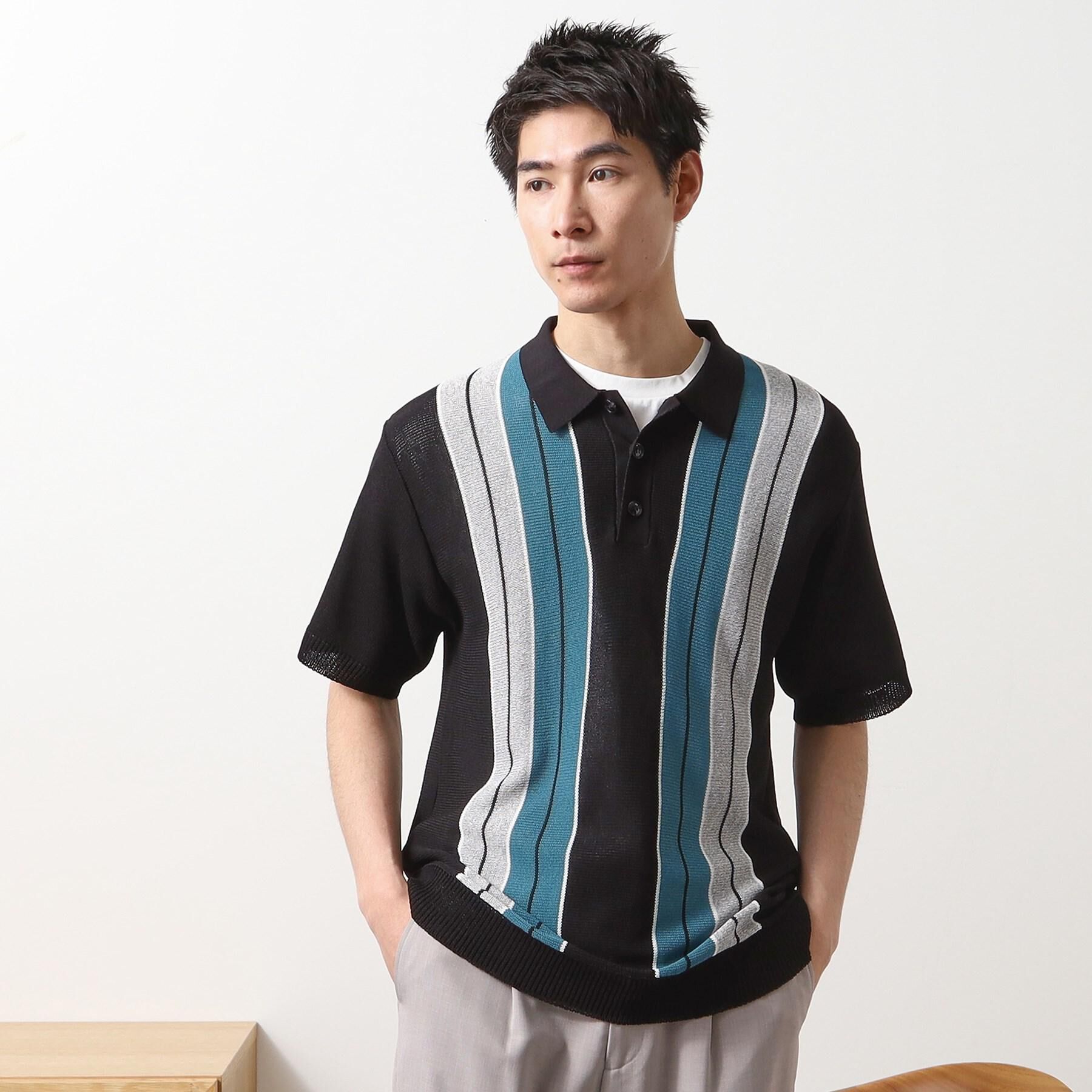 THE SHOP TK「マルチストライプ ニットポロシャツ」|ポロシャツ|