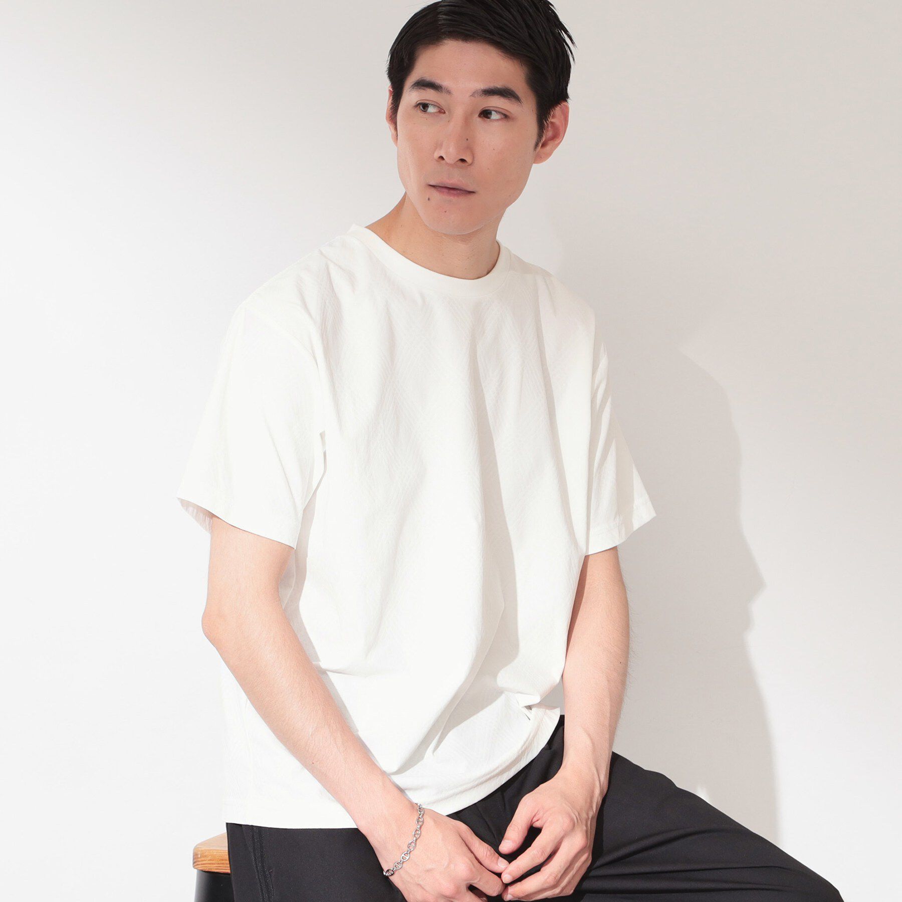 THE SHOP TK「【接触冷感／吸水速乾／UVカット】パーフェクテック リンクス柄 半袖Tシャツ」|Tシャツ・カットソー|