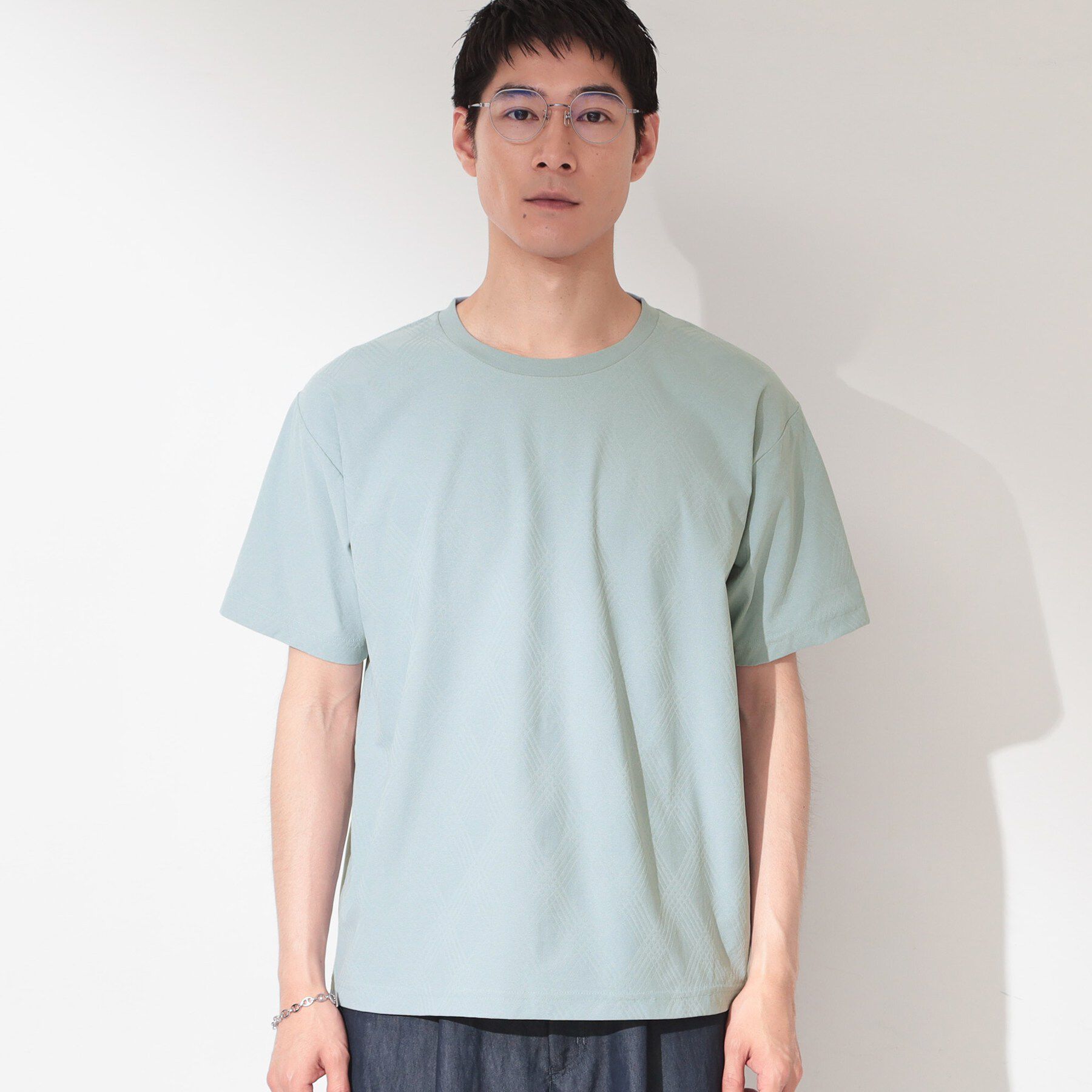 THE SHOP TK「【接触冷感／吸水速乾／UVカット】パーフェクテック リンクス柄 半袖Tシャツ」|Tシャツ・カットソー|