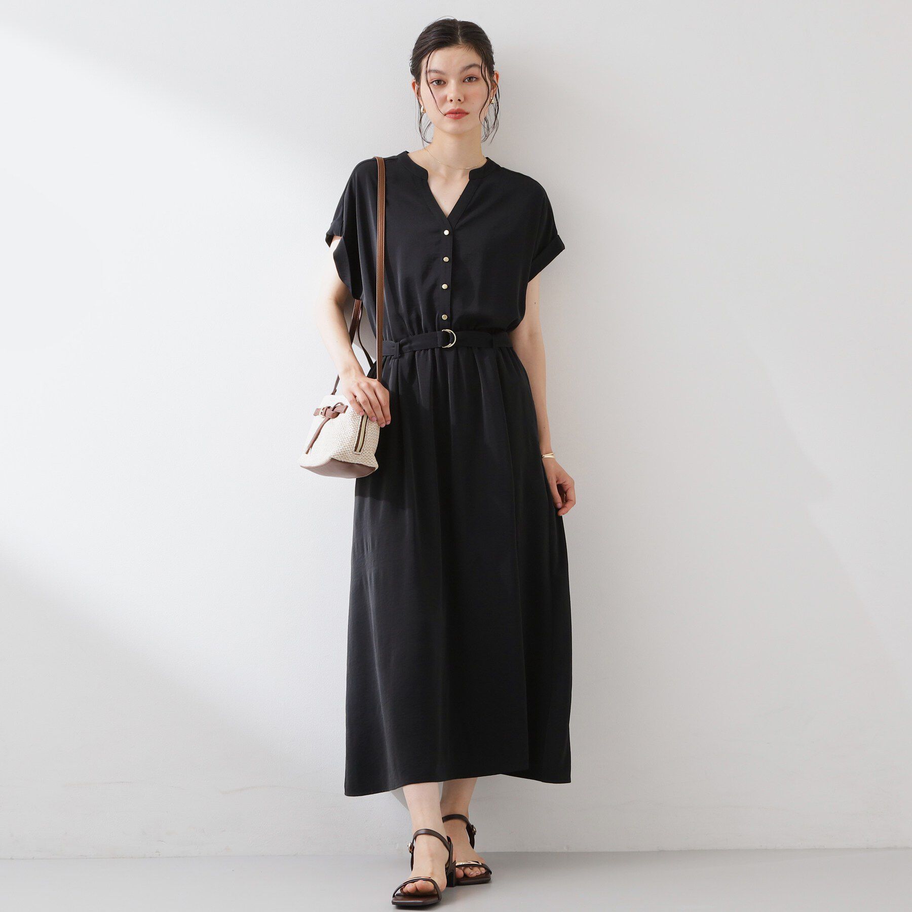 THE SHOP TK「【M-XL/ひんやり/遮熱】やみつきになる とろみスキッパーワンピース」|ワンピース|