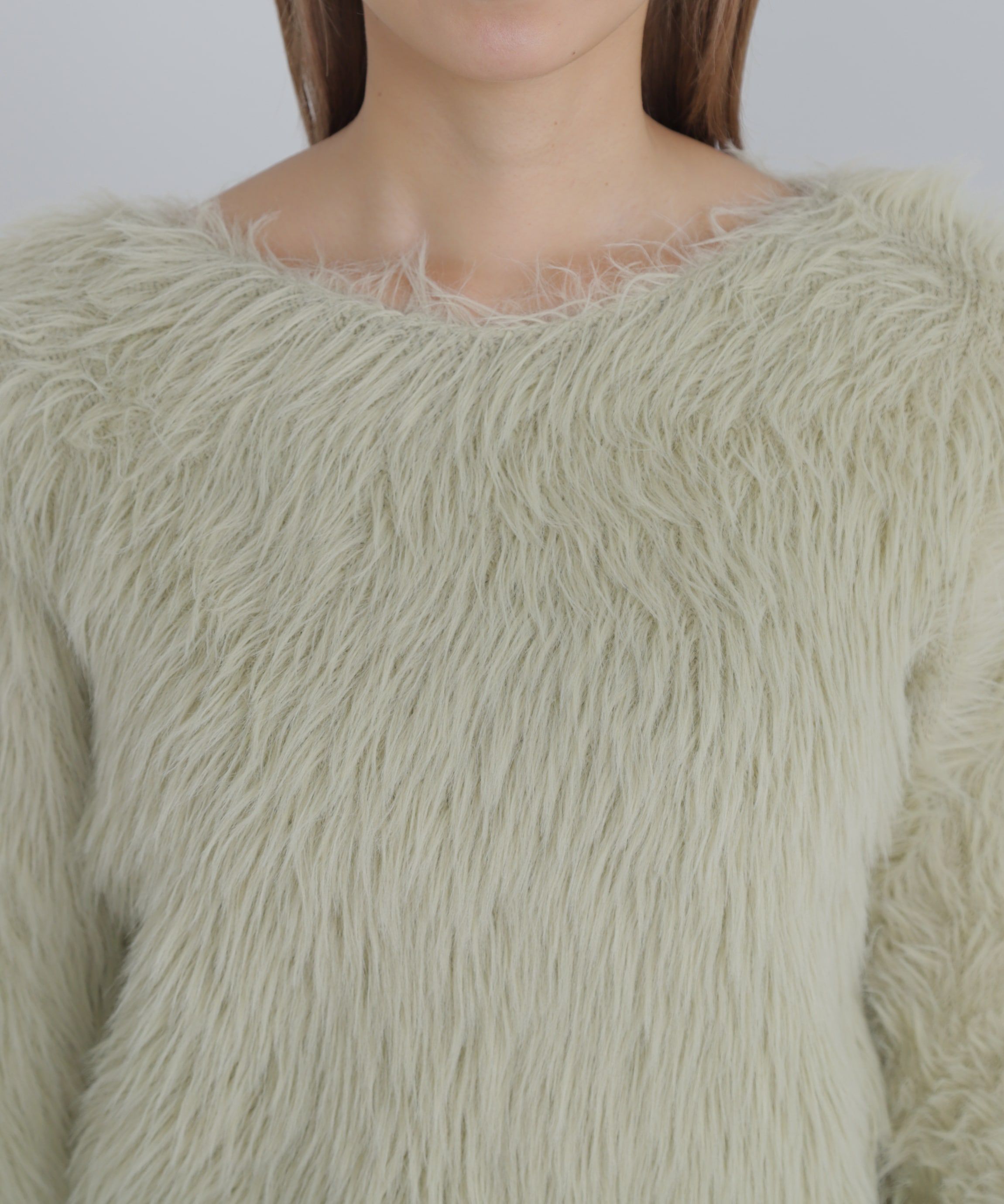  「ショート丈ロングシャギーニット」|ニット・セーター|