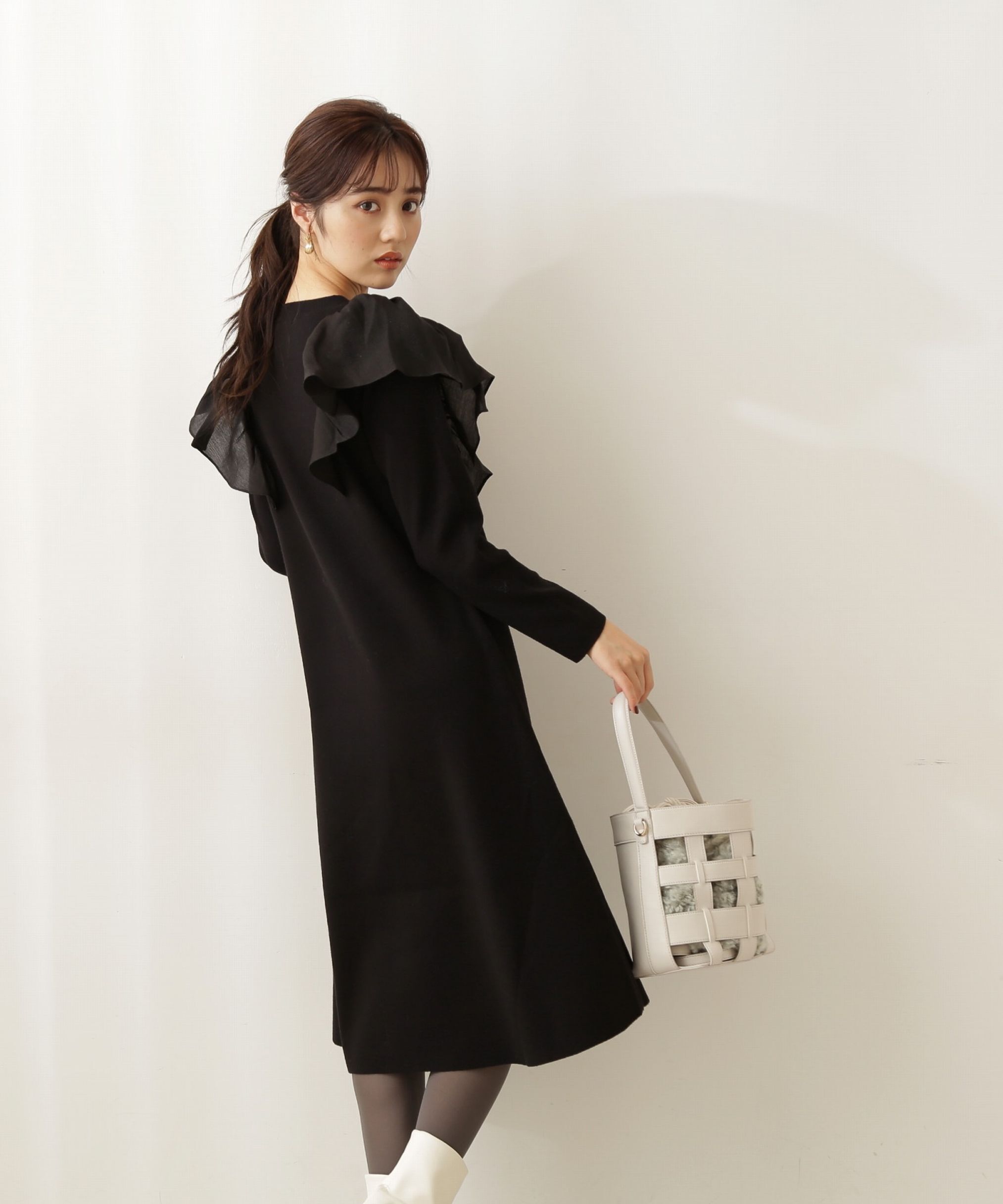 PROPORTION BODY DRESSING「ラッフルAラインニットワンピース」|ワンピース|