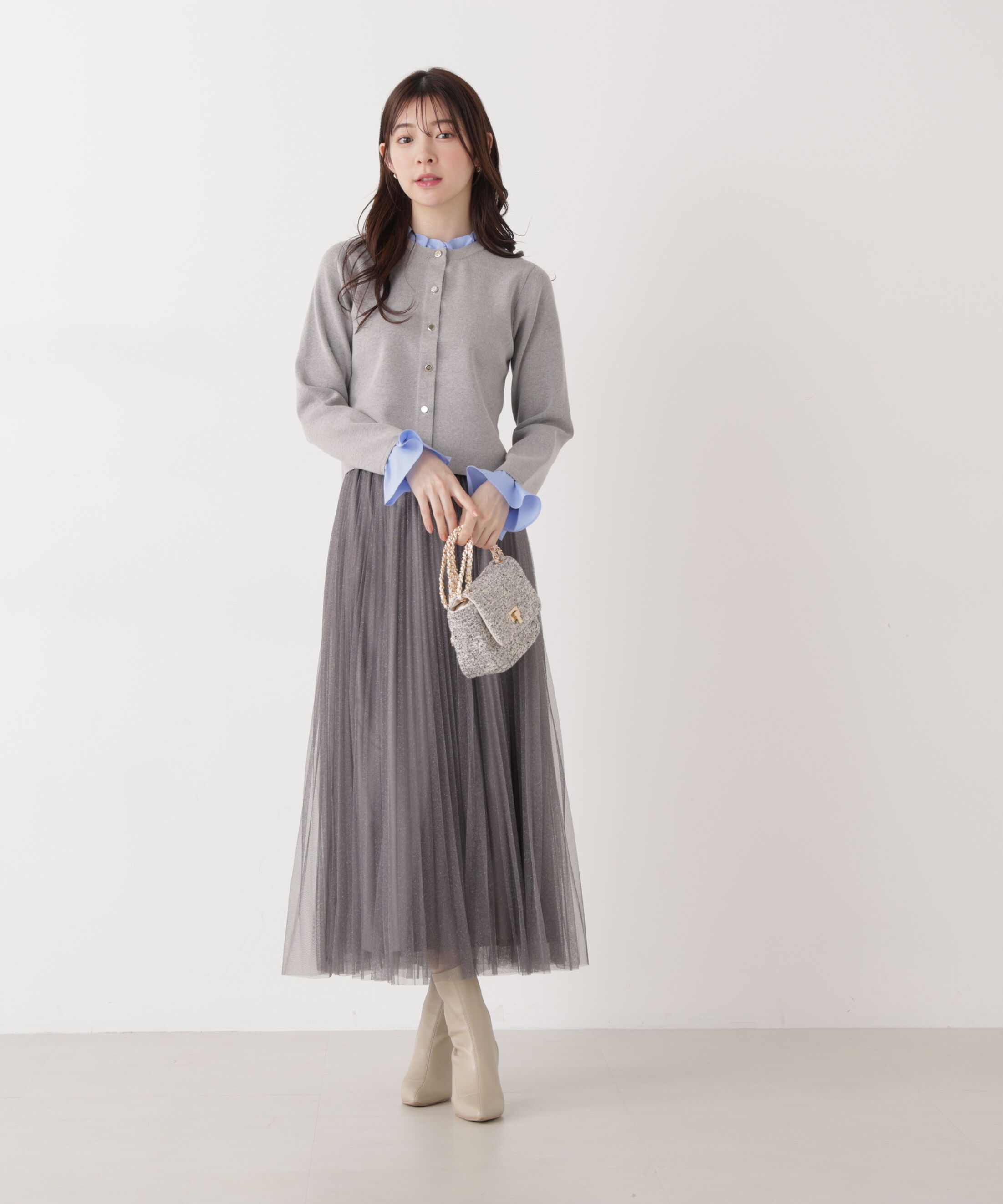 PROPORTION BODY DRESSING「《EDIT COLOGNE》ラメプリーツスカート26SS」|スカート|