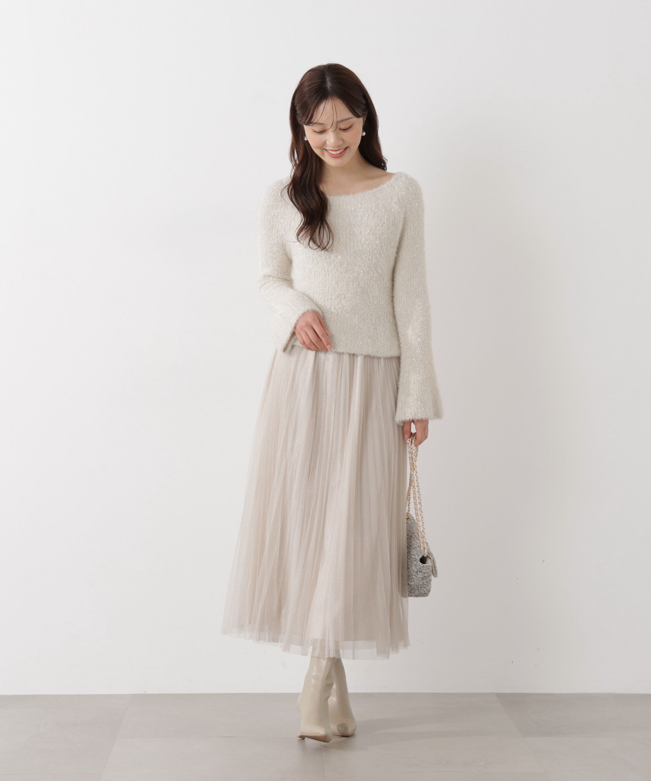 PROPORTION BODY DRESSING「《EDIT COLOGNE》ラメプリーツスカート26SS」|スカート|