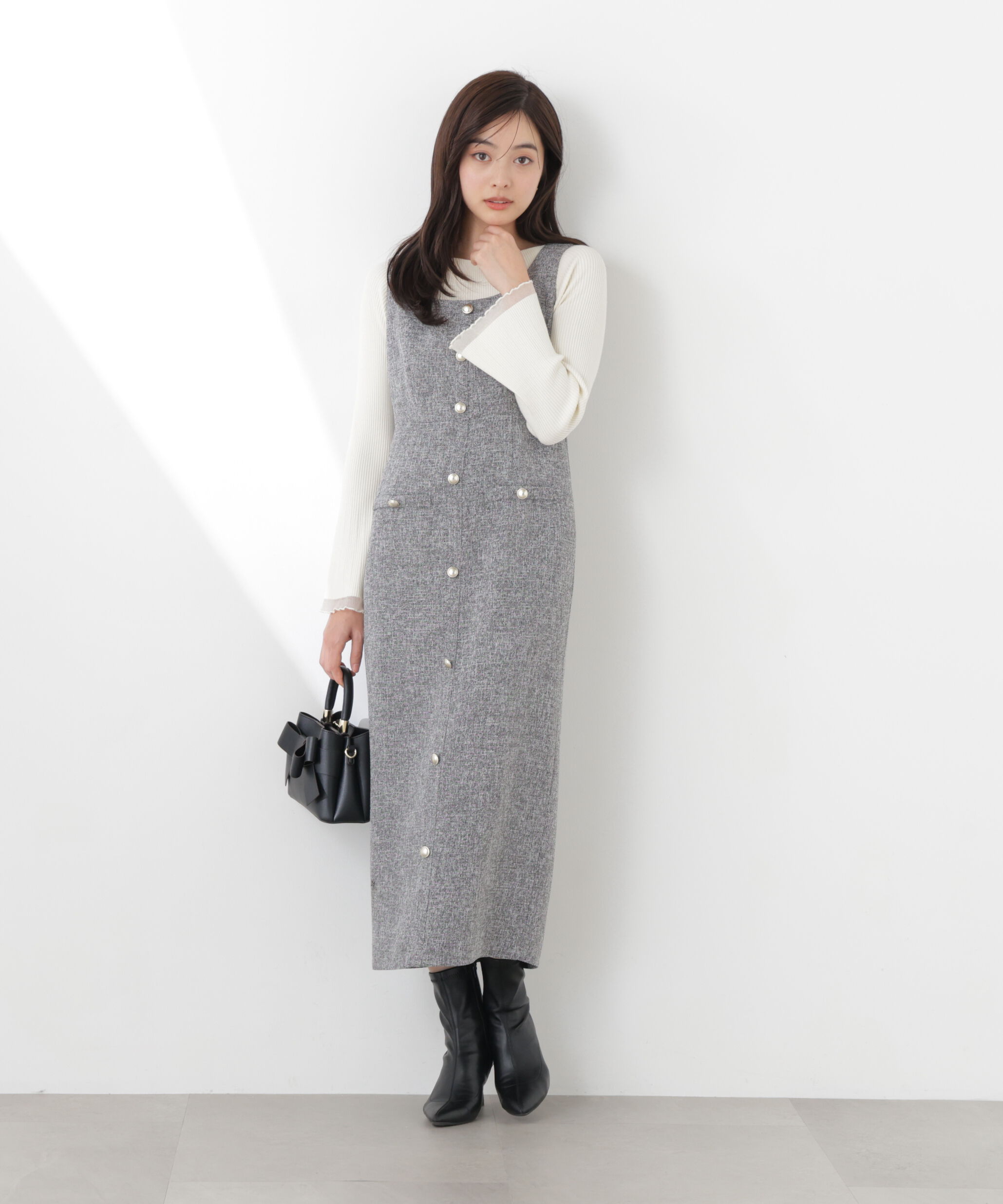 PROPORTION BODY DRESSING「スプリングツイードジャンスカ　26SS」|ワンピース|
