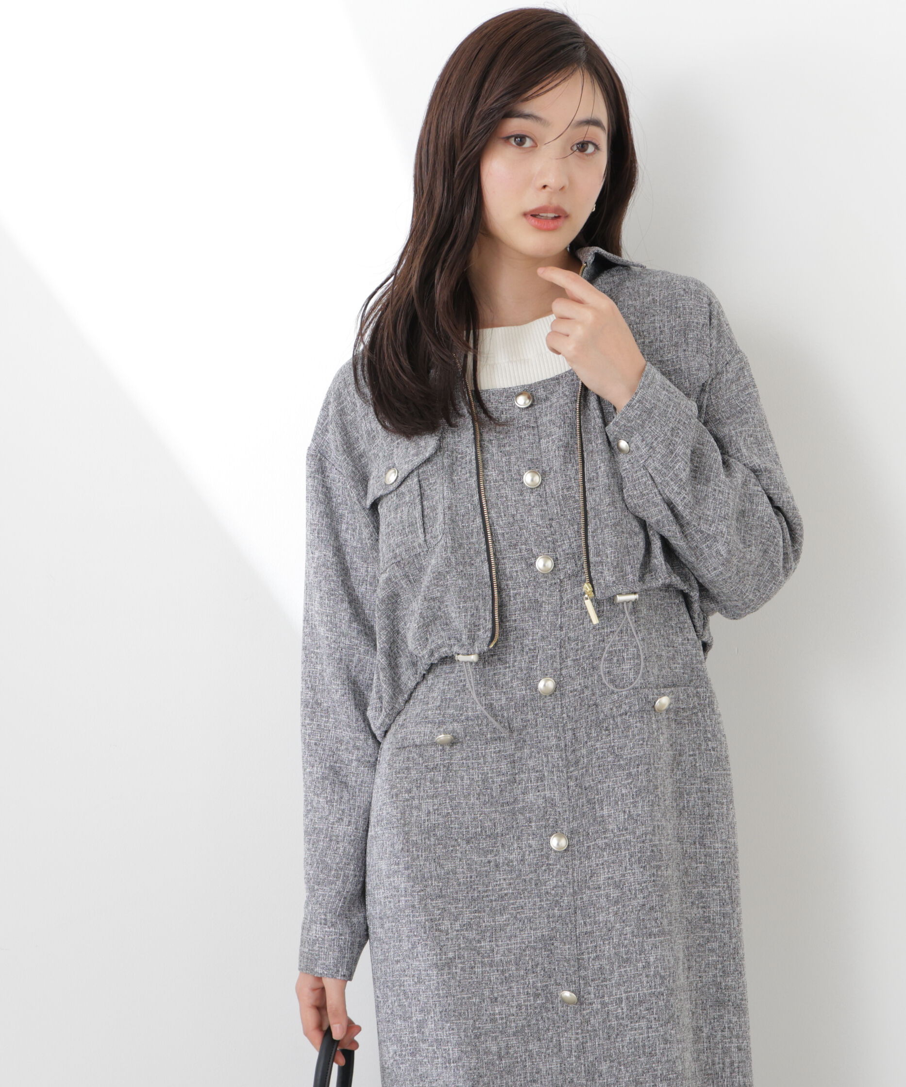 PROPORTION BODY DRESSING「スプリングツイードジャンスカ　26SS」|ワンピース|