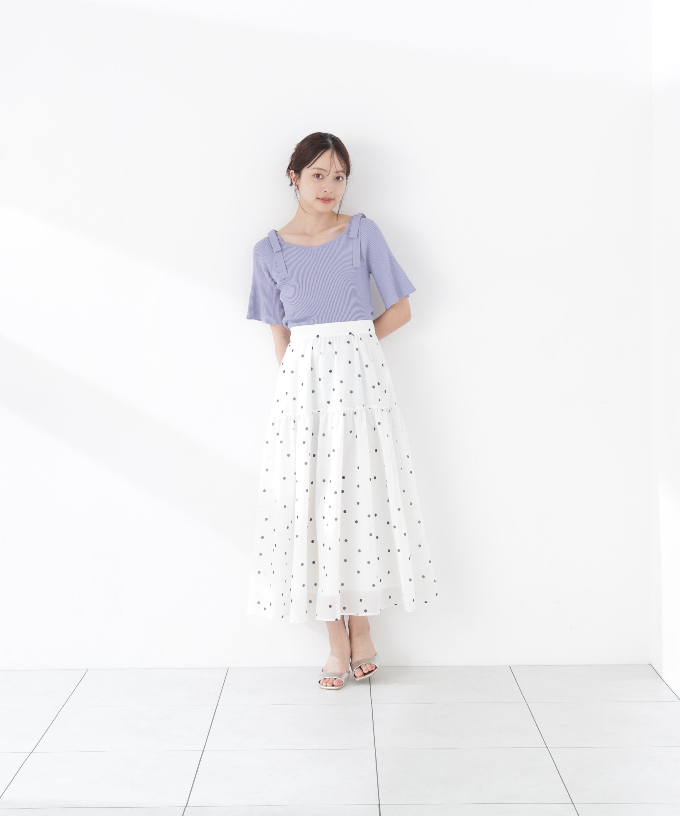PROPORTION BODY DRESSING「＜ウォッシャブル/UV＞肩リボンオフショルニット　26SS」|ニット・セーター|