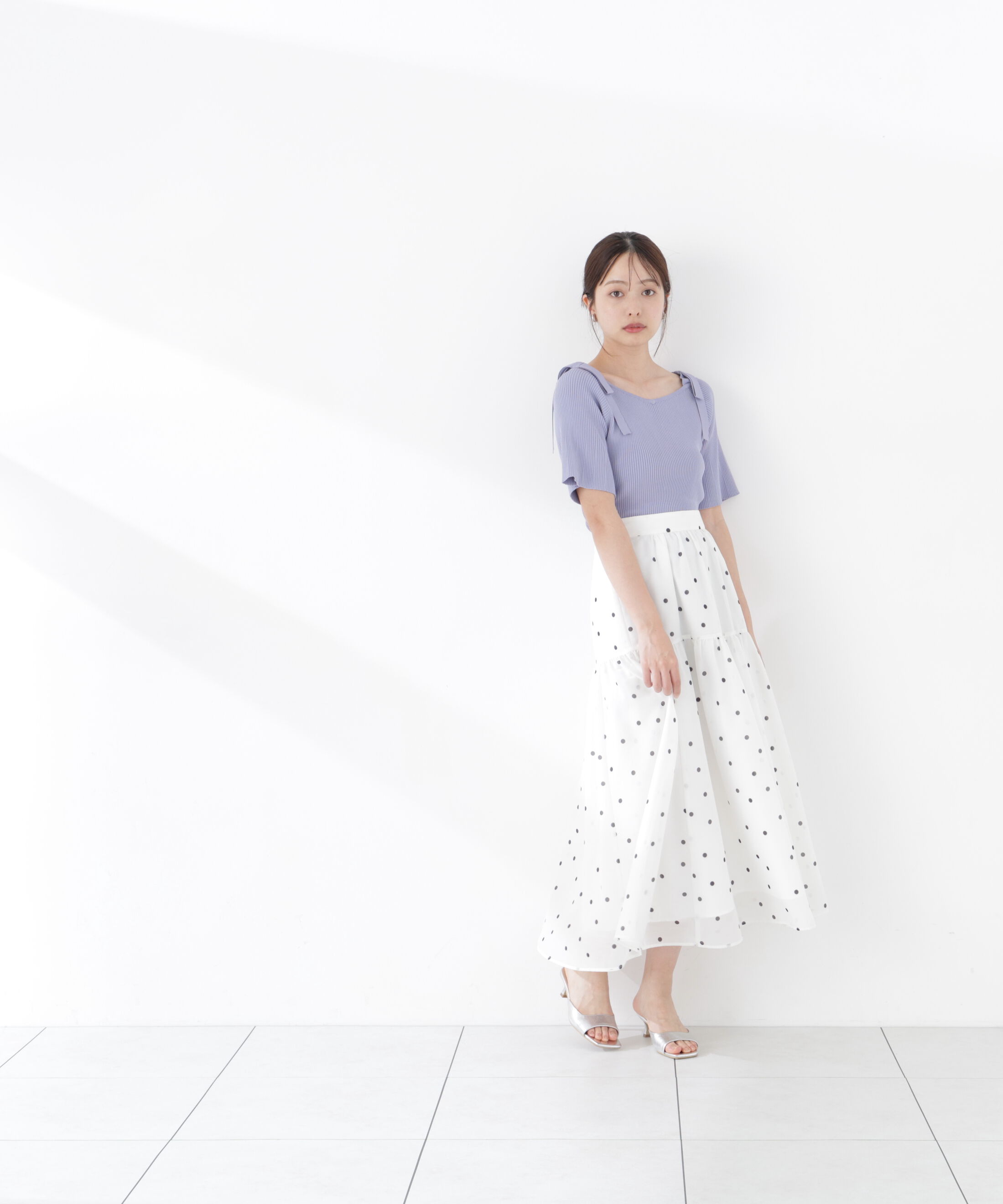 PROPORTION BODY DRESSING「＜ウォッシャブル/UV＞肩リボンオフショルニット　26SS」|ニット・セーター|