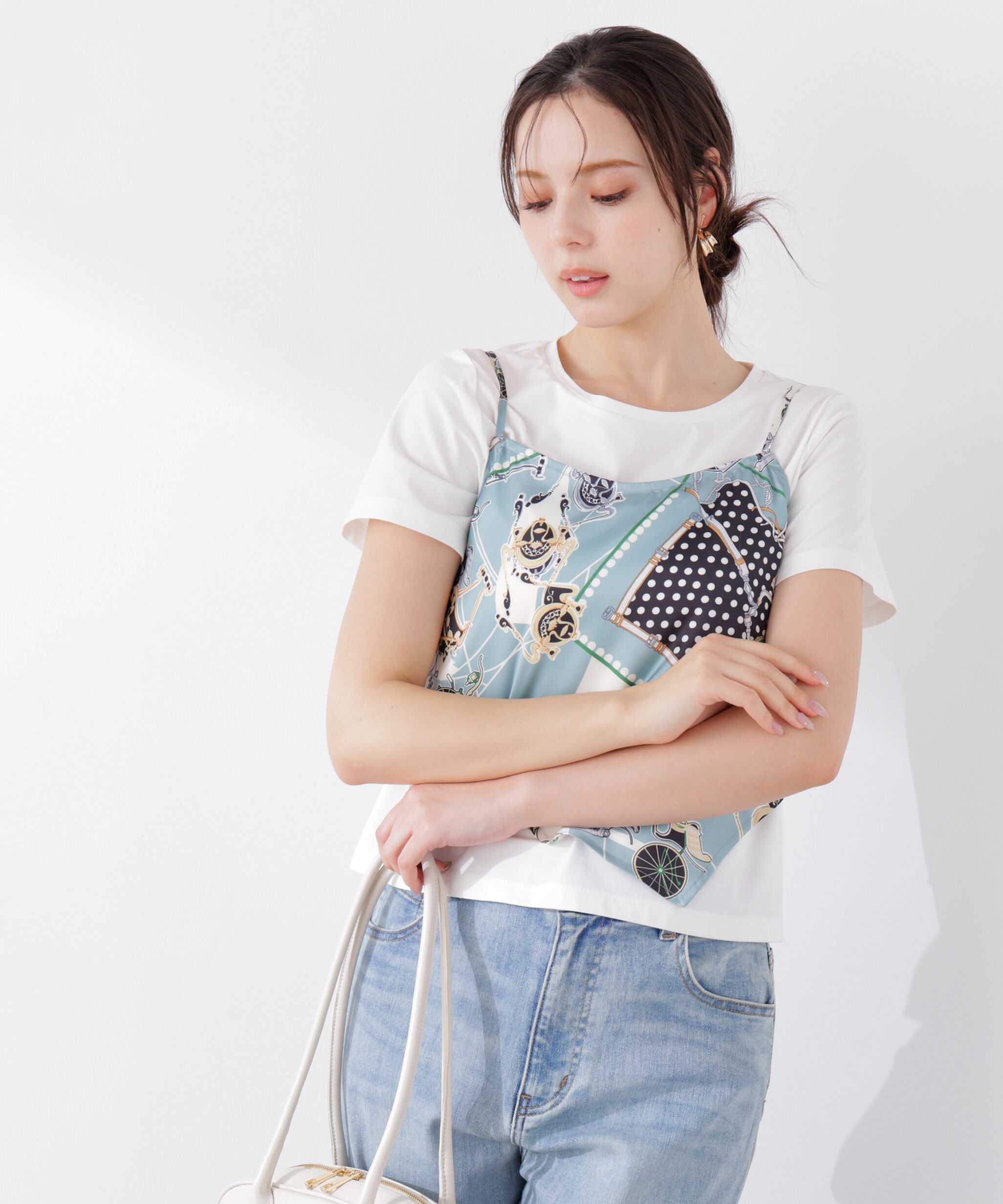 PROPORTION BODY DRESSING「《EDIT COLOGNE》ビスチェ付きカットソー 26SS」|Tシャツ・カットソー|