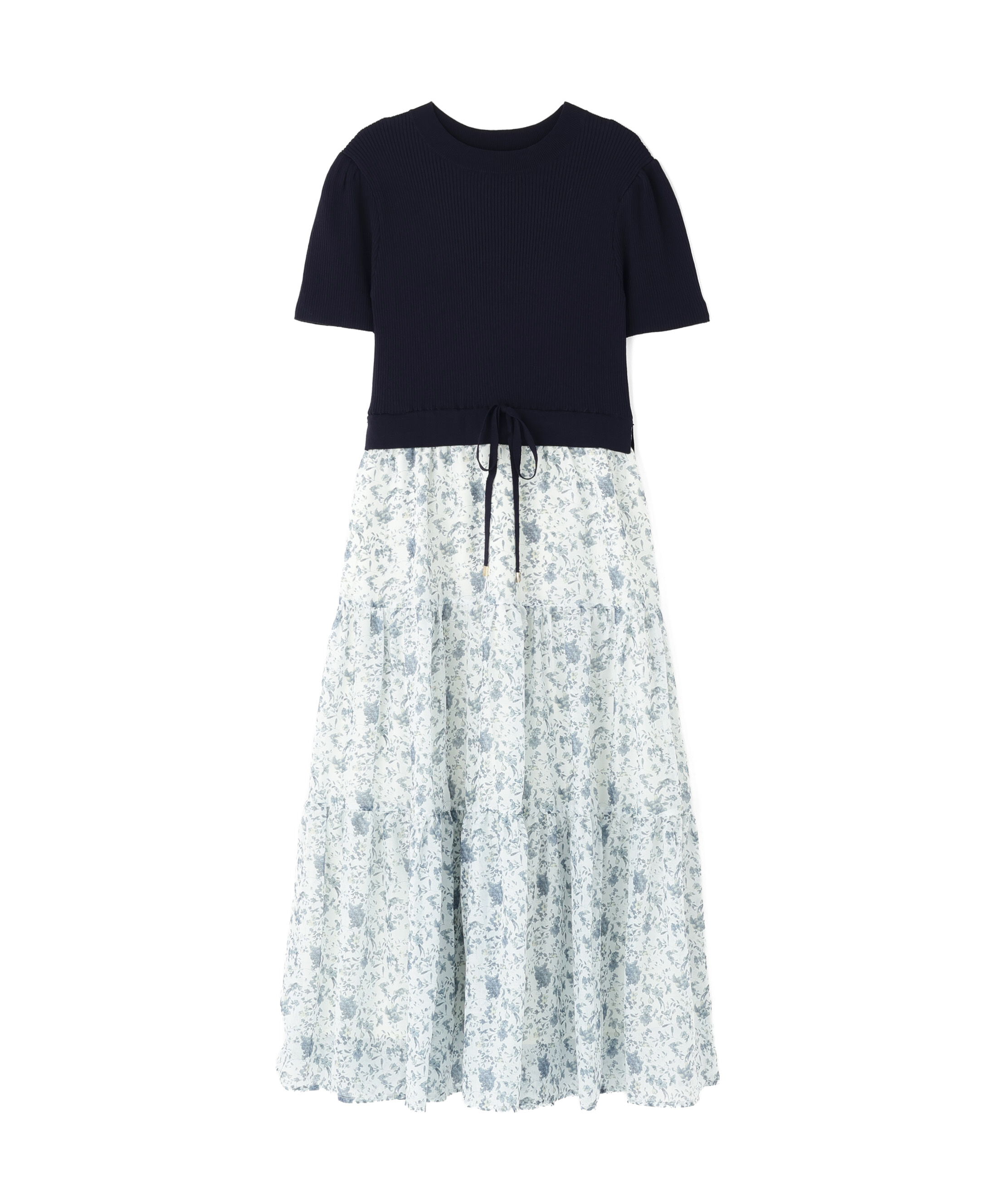 PROPORTION BODY DRESSING「半袖花柄ドッキングニットワンピース 26SS」|ワンピース|