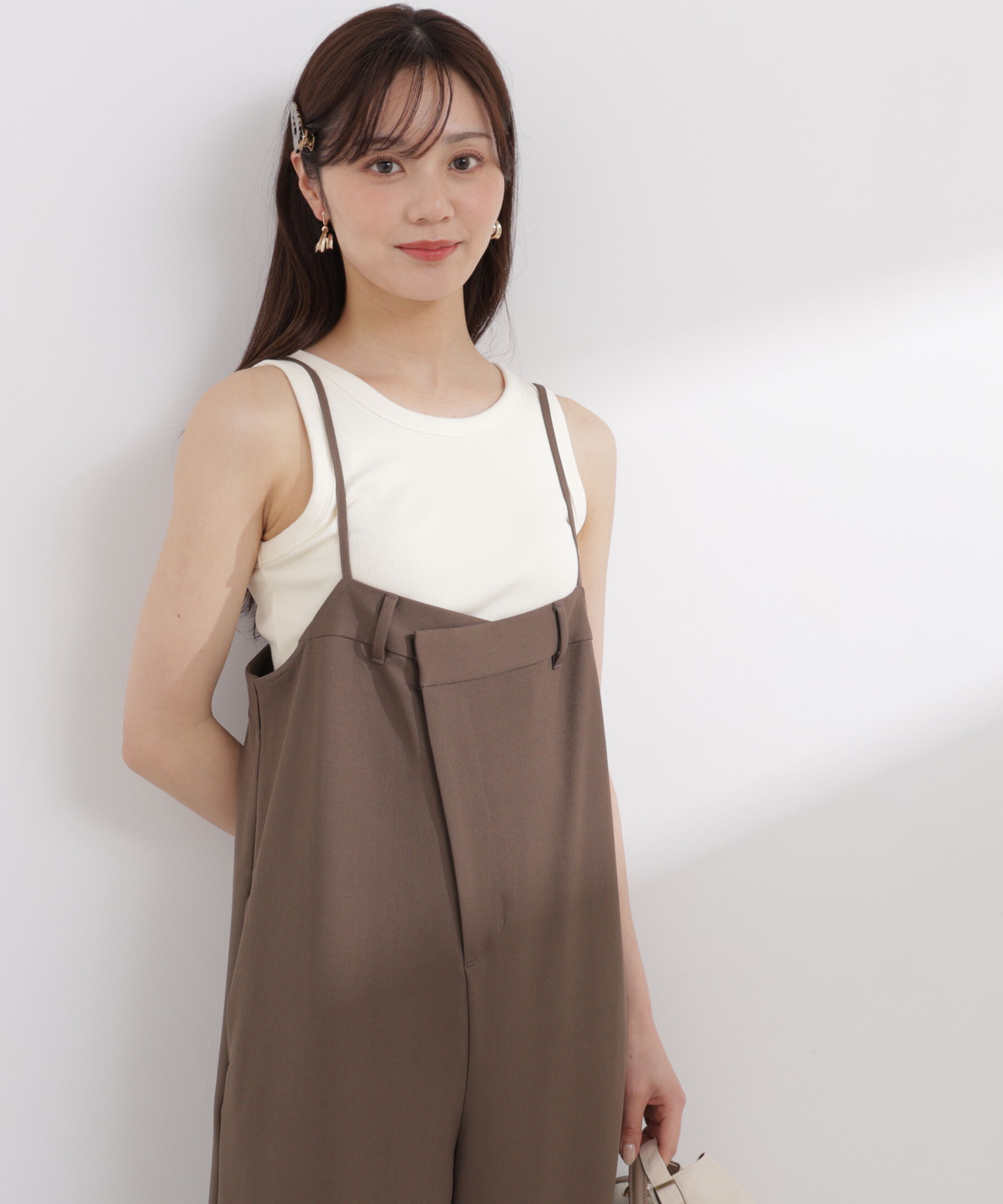 PROPORTION BODY DRESSING「〈a/mie〉バックタックサロペット 26SS」|ワンピース|