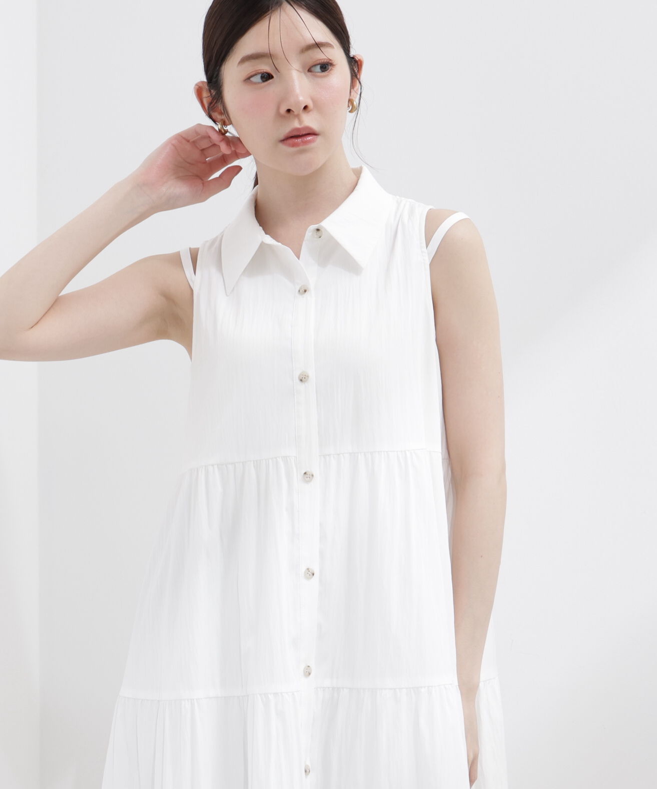 PROPORTION BODY DRESSING「＜EDIT COLOGNE＞ノースリーブシャツミニワンピース」|ワンピース|