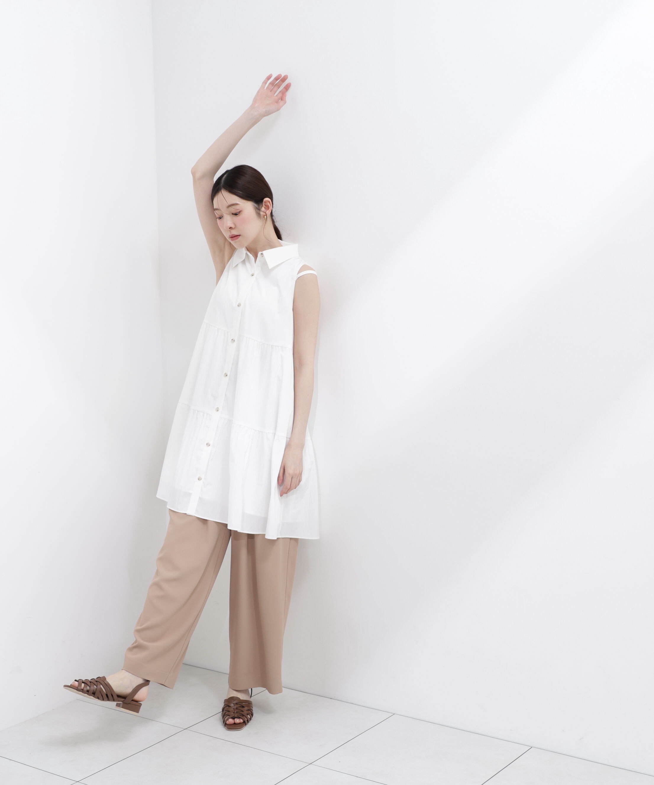 PROPORTION BODY DRESSING「＜EDIT COLOGNE＞ノースリーブシャツミニワンピース」|ワンピース|